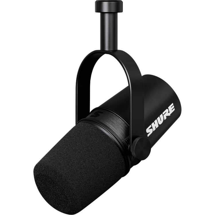 Shure MV7X black dynamic podcast microphone with XLR connector — view 3