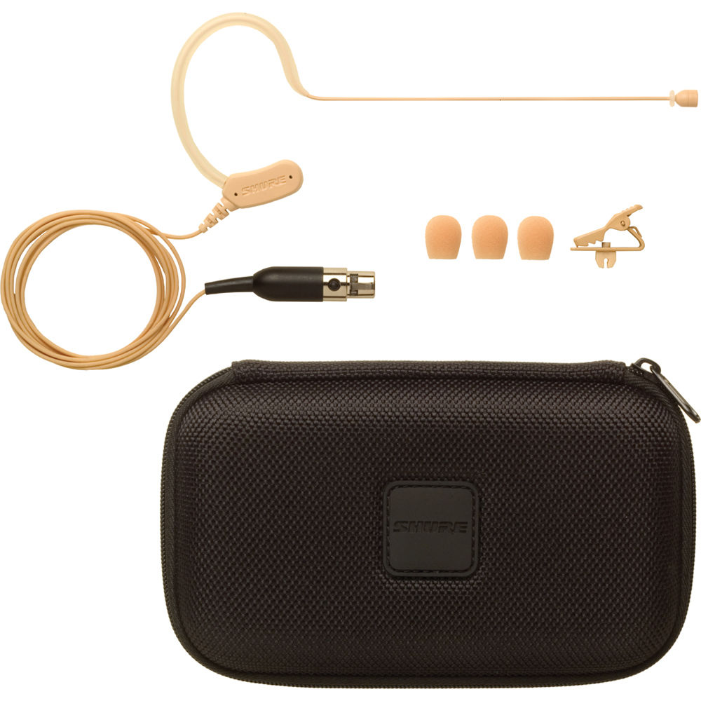 Shure MX153T/O-TQG tan earworn omnidirectional microphone with TA4F connector — view 2