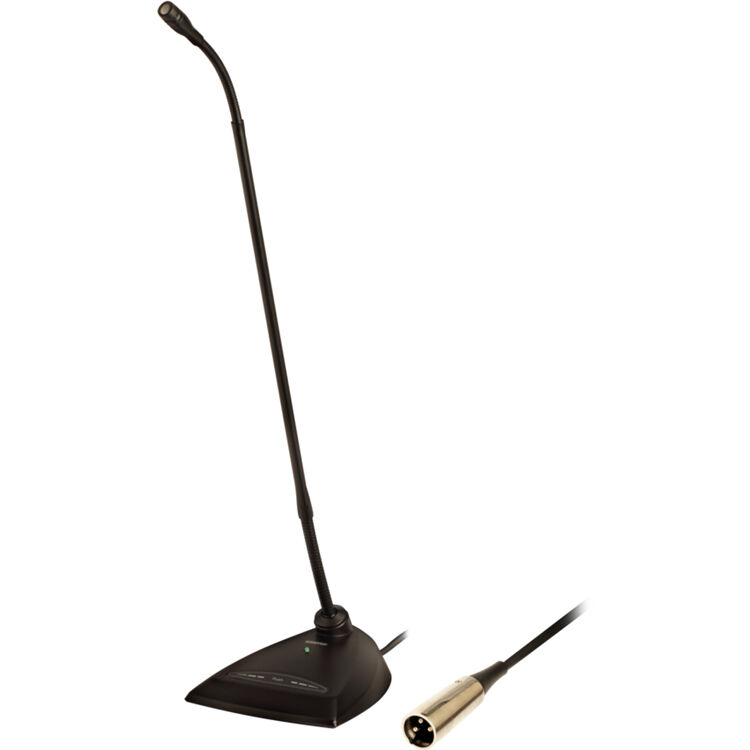 Gooseneck Microphone, Attached Desktop Base, Supercardioid, Length 45 Cm (18), W