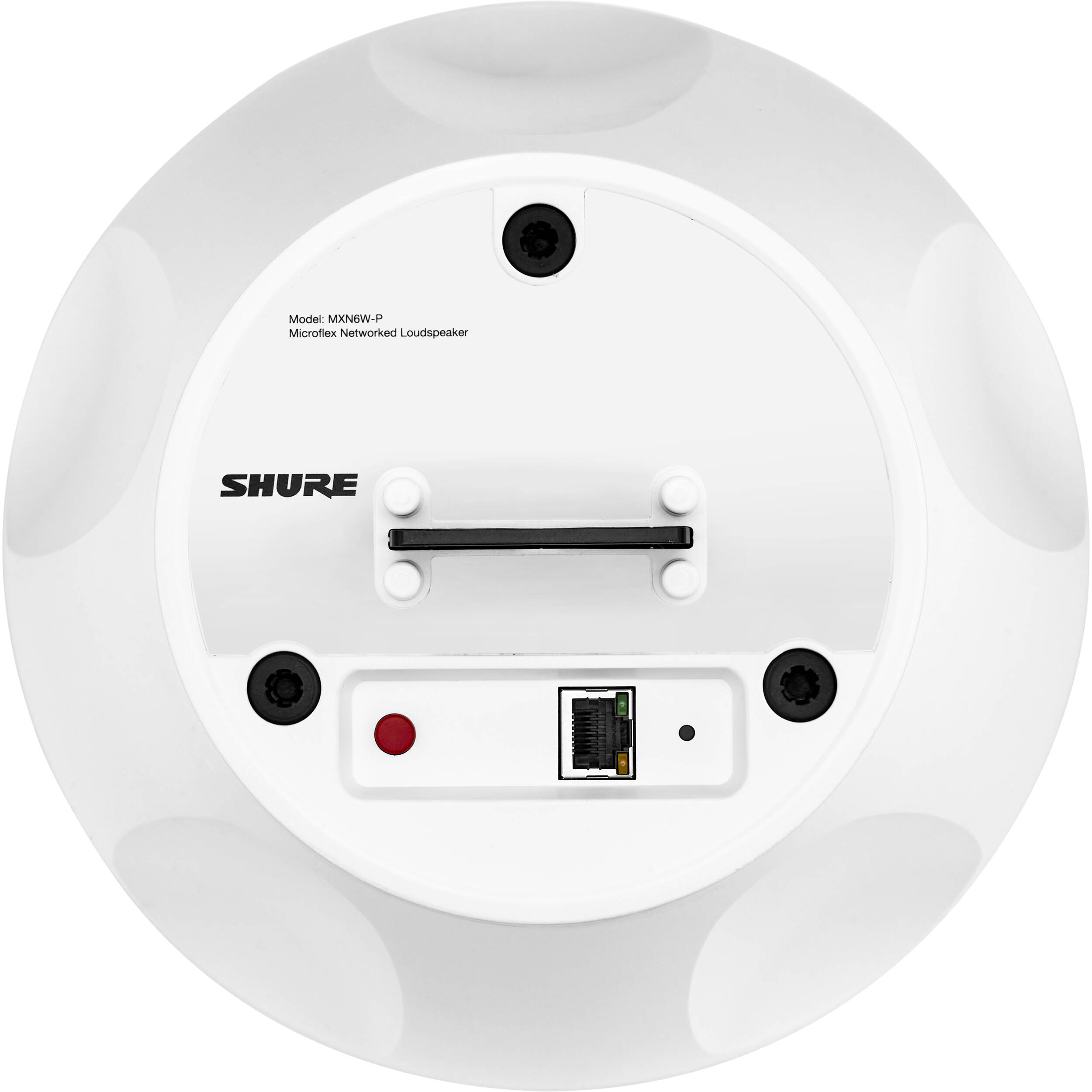Shure MXN-6W white Dante pendant loudspeaker for commercial ceiling audio — view 5