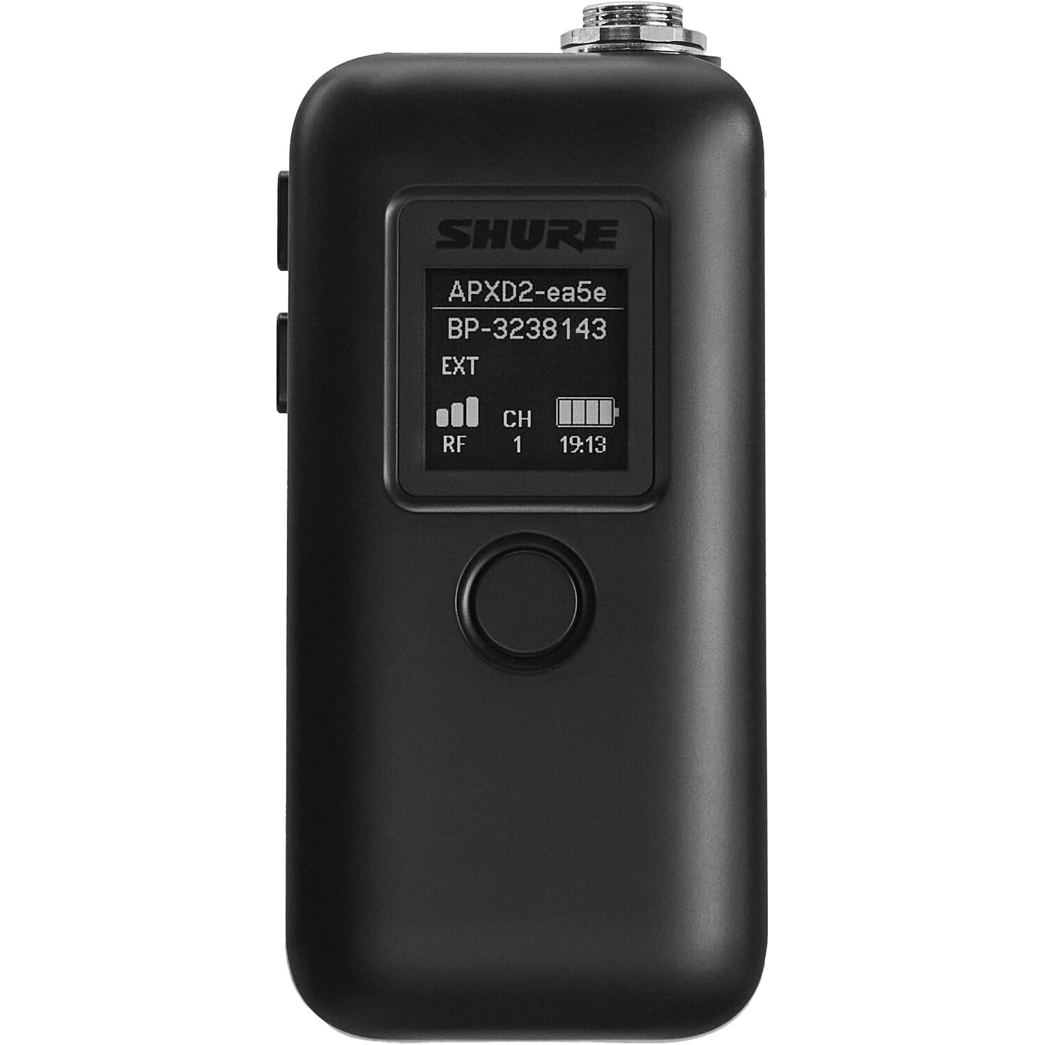 Shure MXW1X/O=-Z10 bodypack transmitter with integrated omnidirectional microphone and 4-pin mini connector — view 2