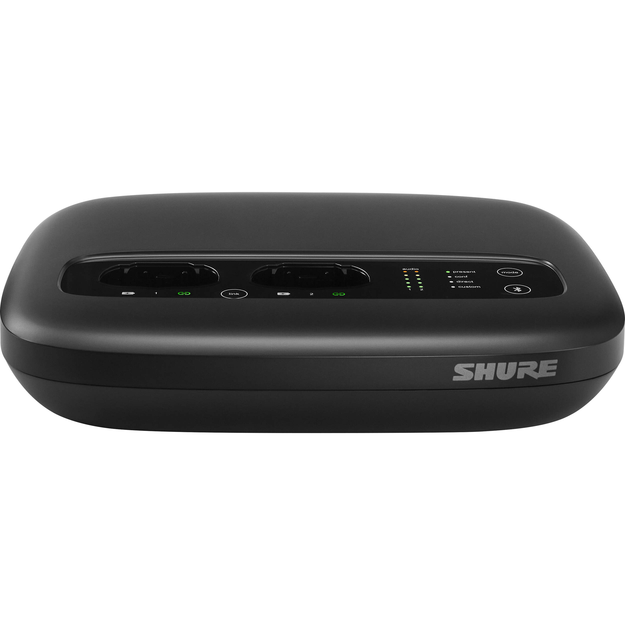 Shure MXWAPXD2=-Z10 all-in-one 2-channel wireless transceiver with 2-bay mic charger and IntelliMix DSP — view 2