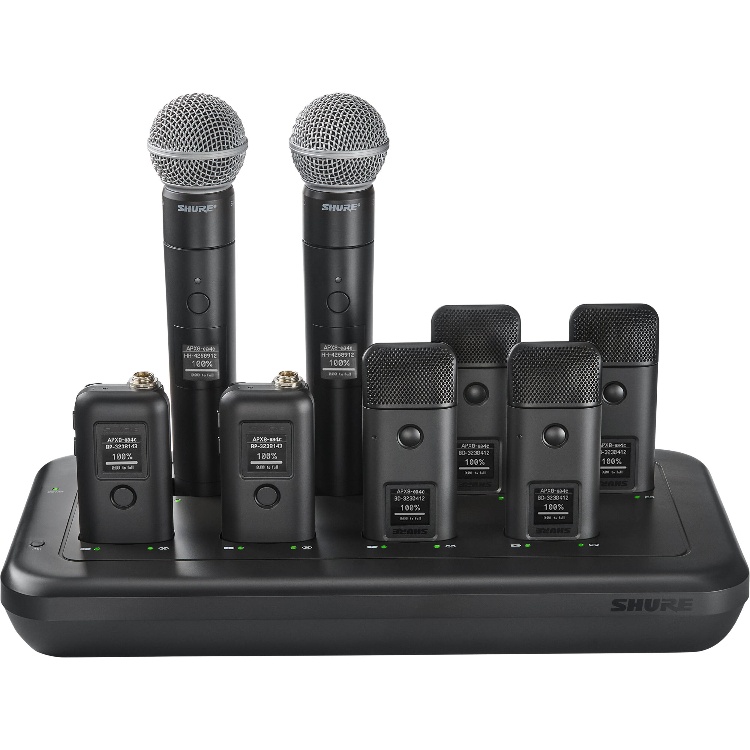 Shure MXWNDX8 8-bay networked dock for centralized wireless device charging — view 5