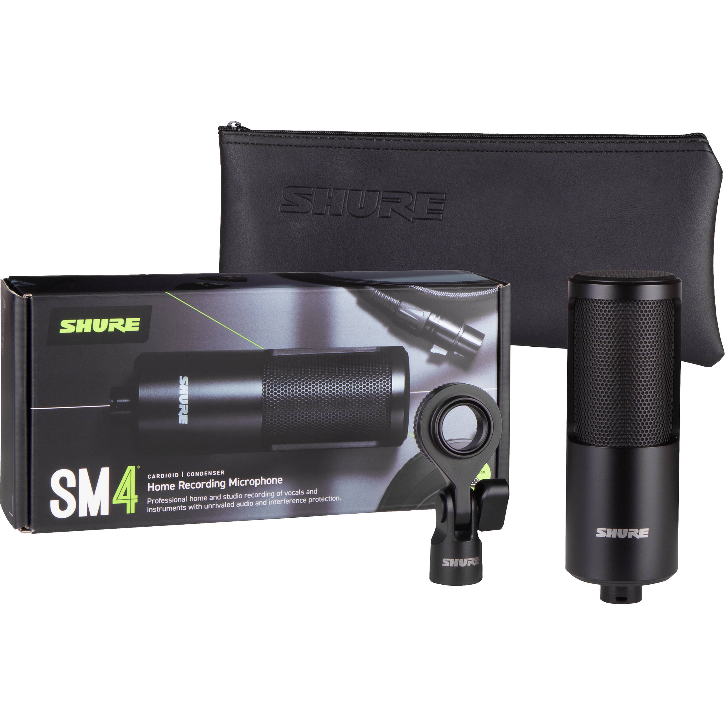 Shure SM4-K black microphone with hard mount for fixed installation — view 3