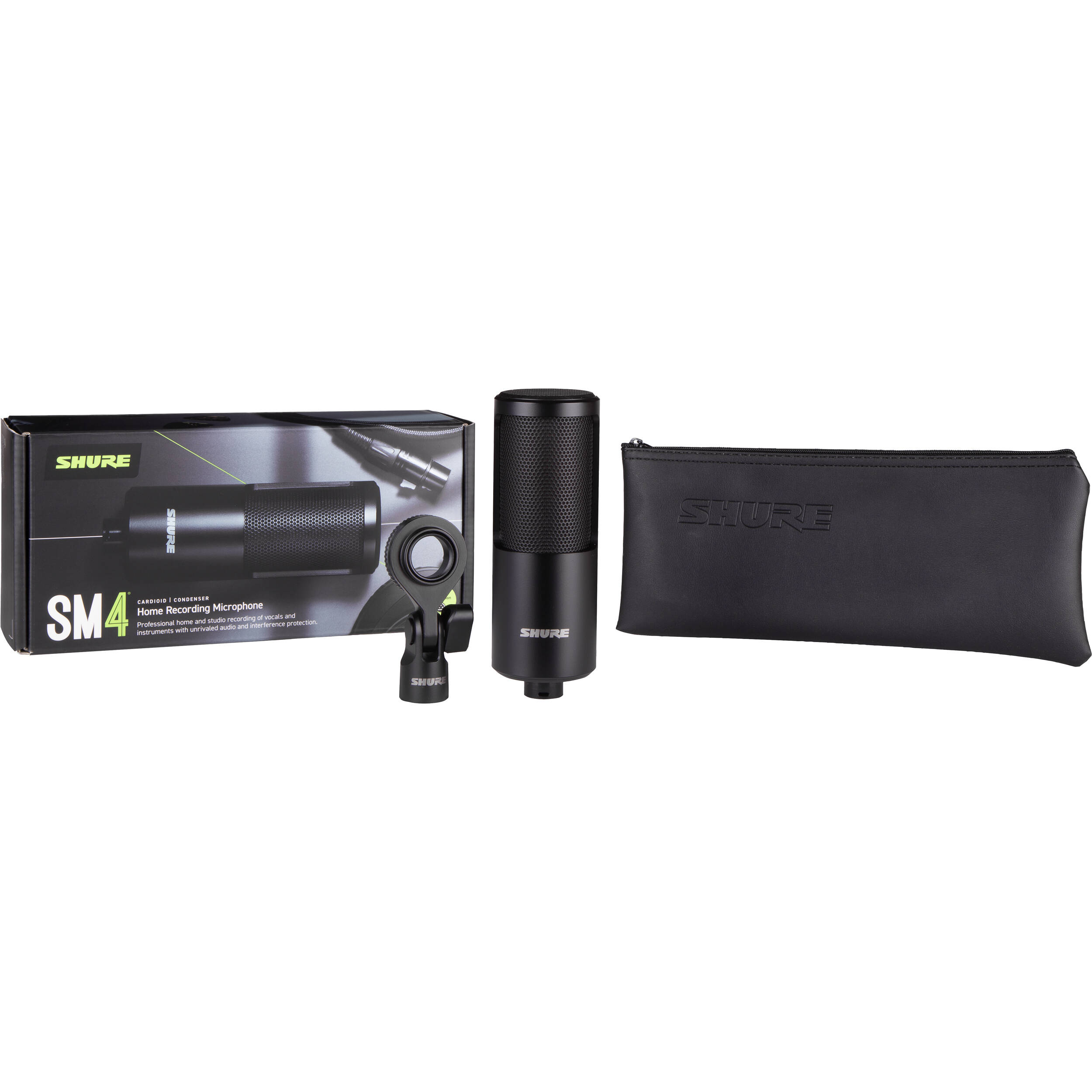 Shure SM4-K black microphone with hard mount for fixed installation — view 4