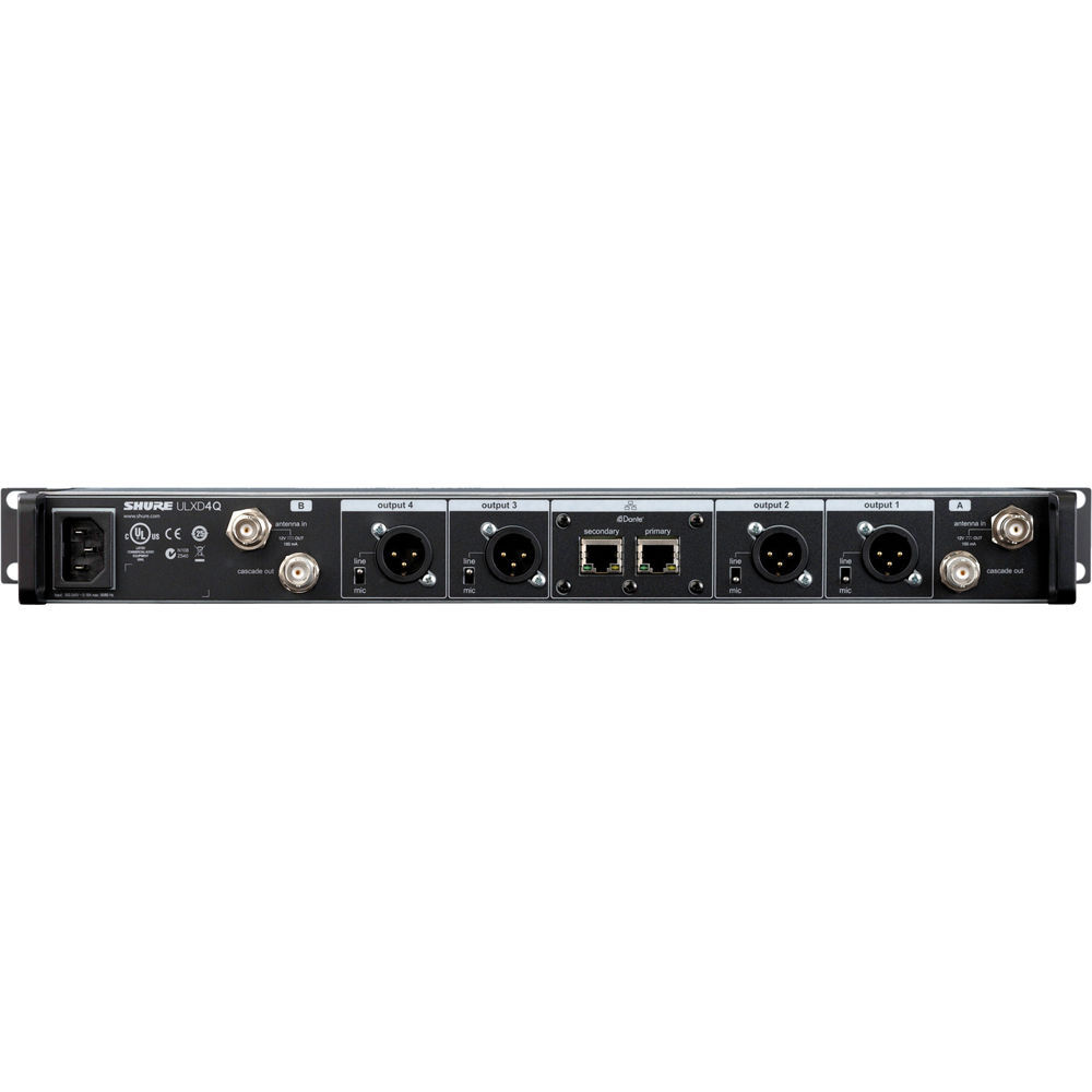 Shure ULXD4Q=-G57 quad wireless receiver for professional rack-mounted audio systems — view 2