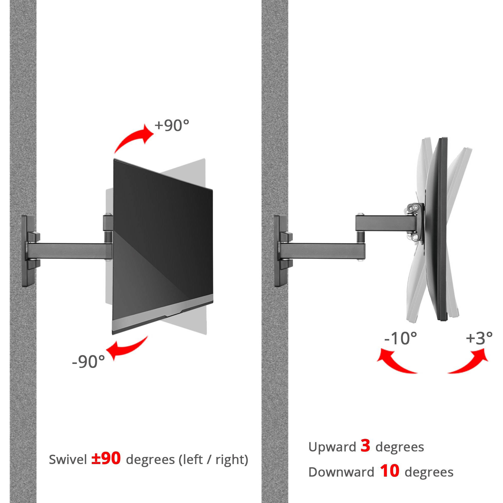 Dual-arm articulating LCD TV wall mount for flexible screen positioning — view 4