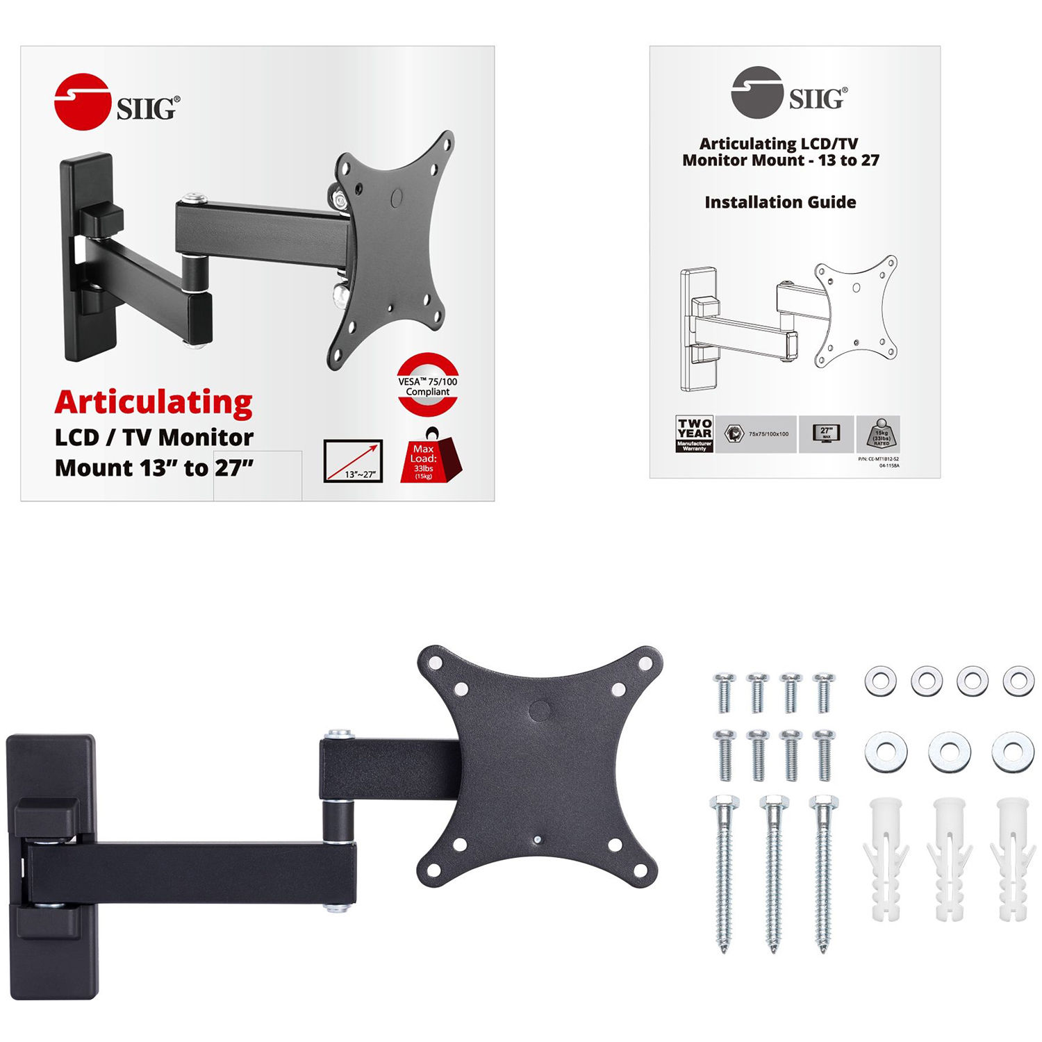 Dual-arm articulating LCD TV wall mount for flexible screen positioning — view 6