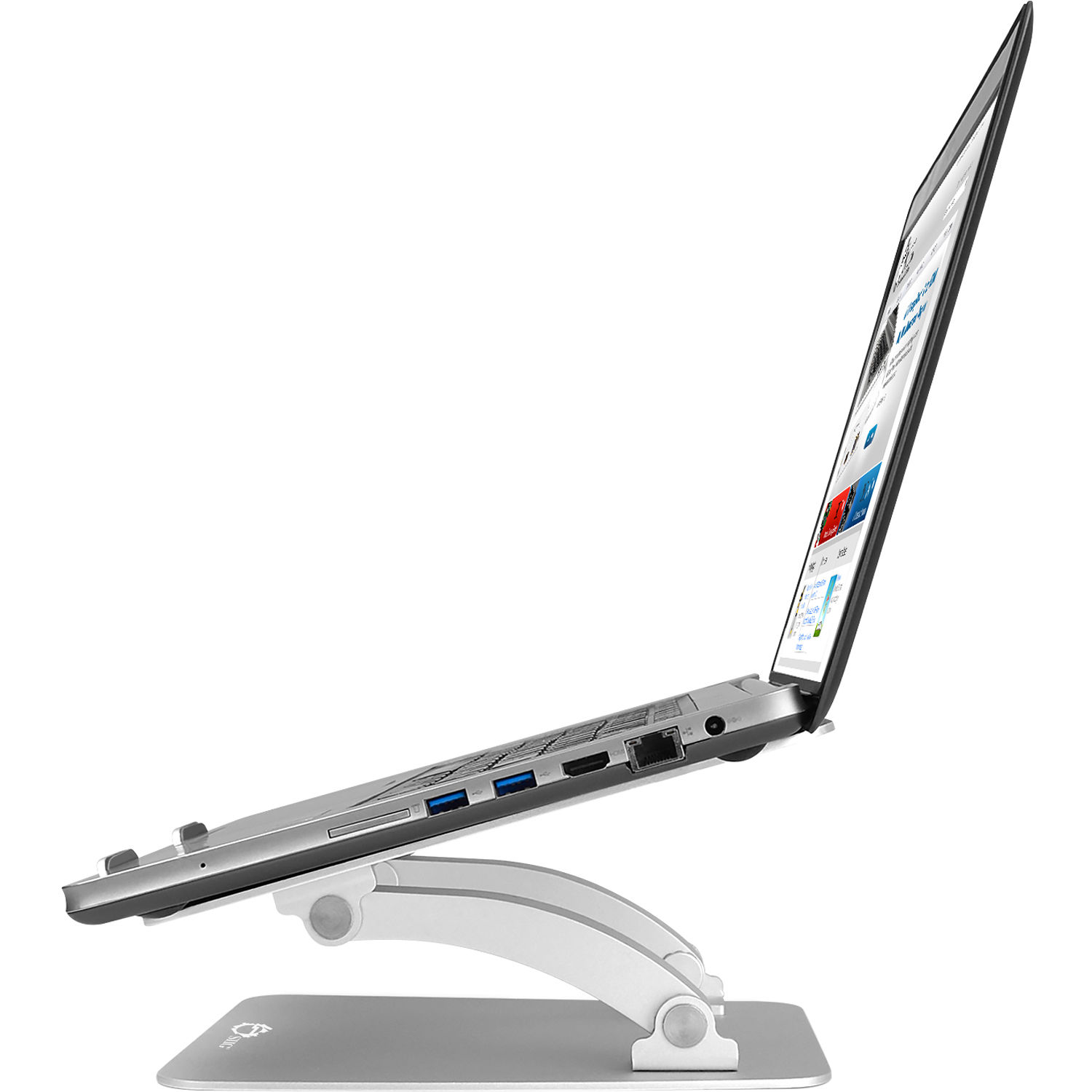 Adjustable aluminum laptop stand for ergonomic MacBook and PC desktop use — view 7