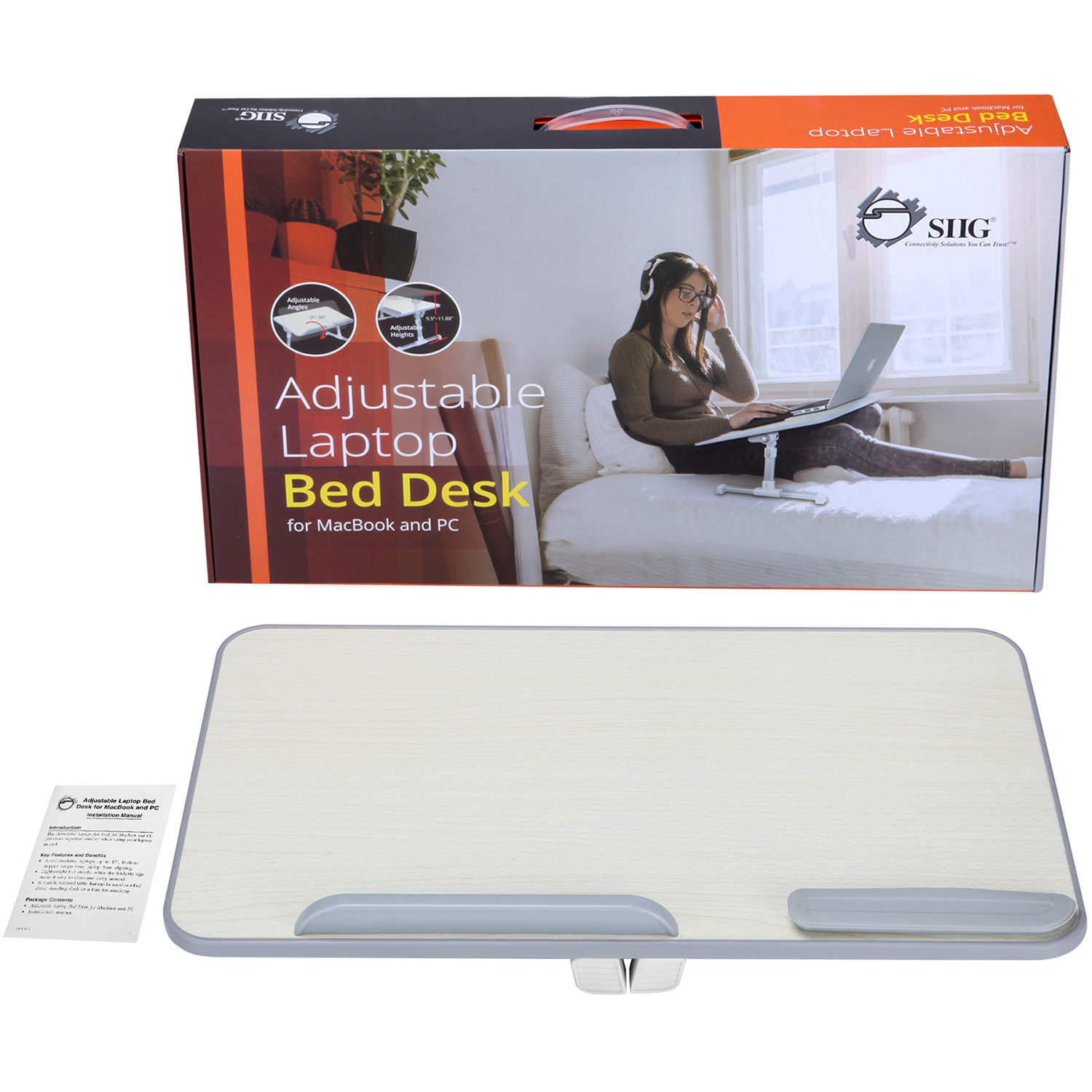 SIIG adjustable laptop bed desk for MacBook and PC use at home — view 6