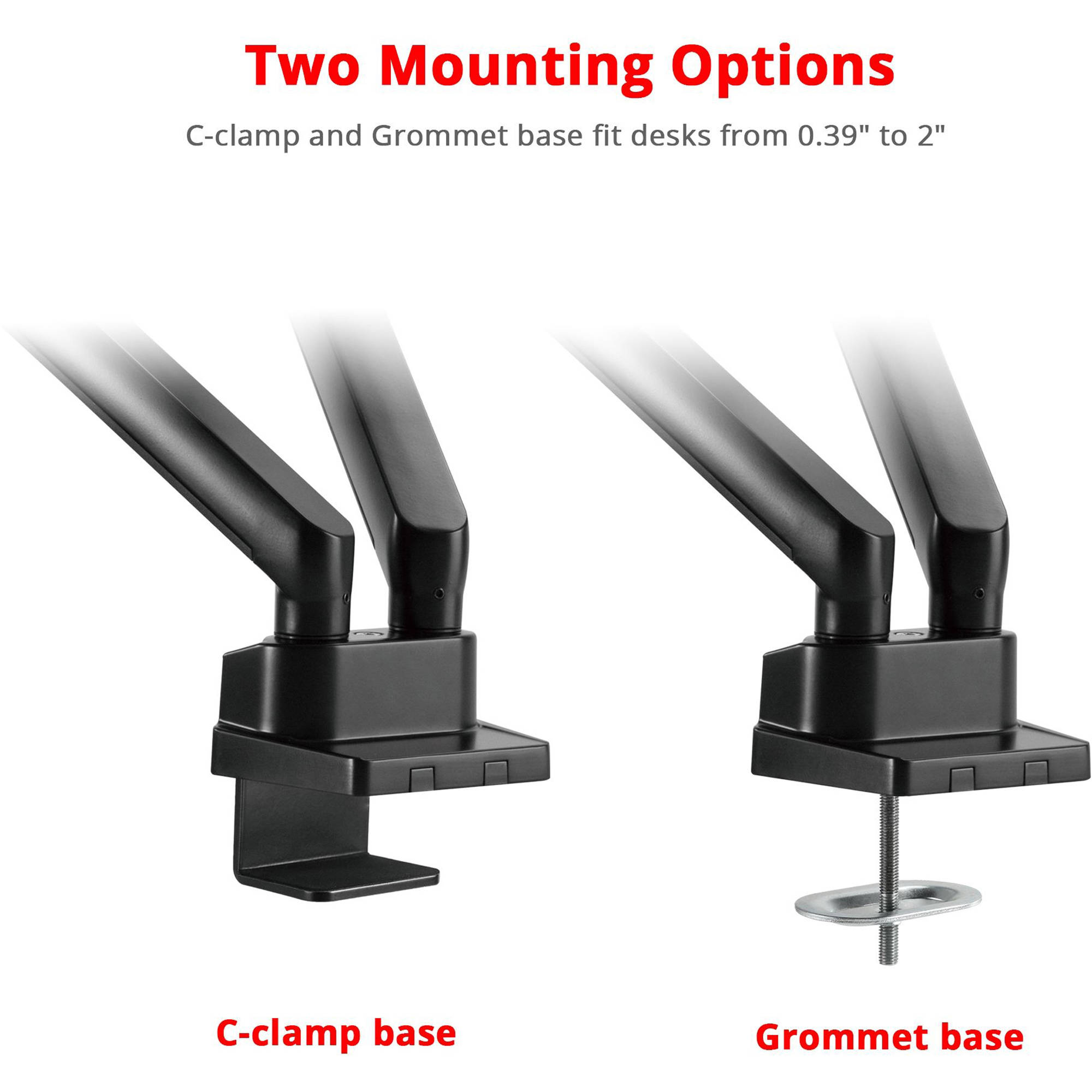 SIIG aluminum spring-assisted dual monitor desk arm with full-motion adjustment — view 6
