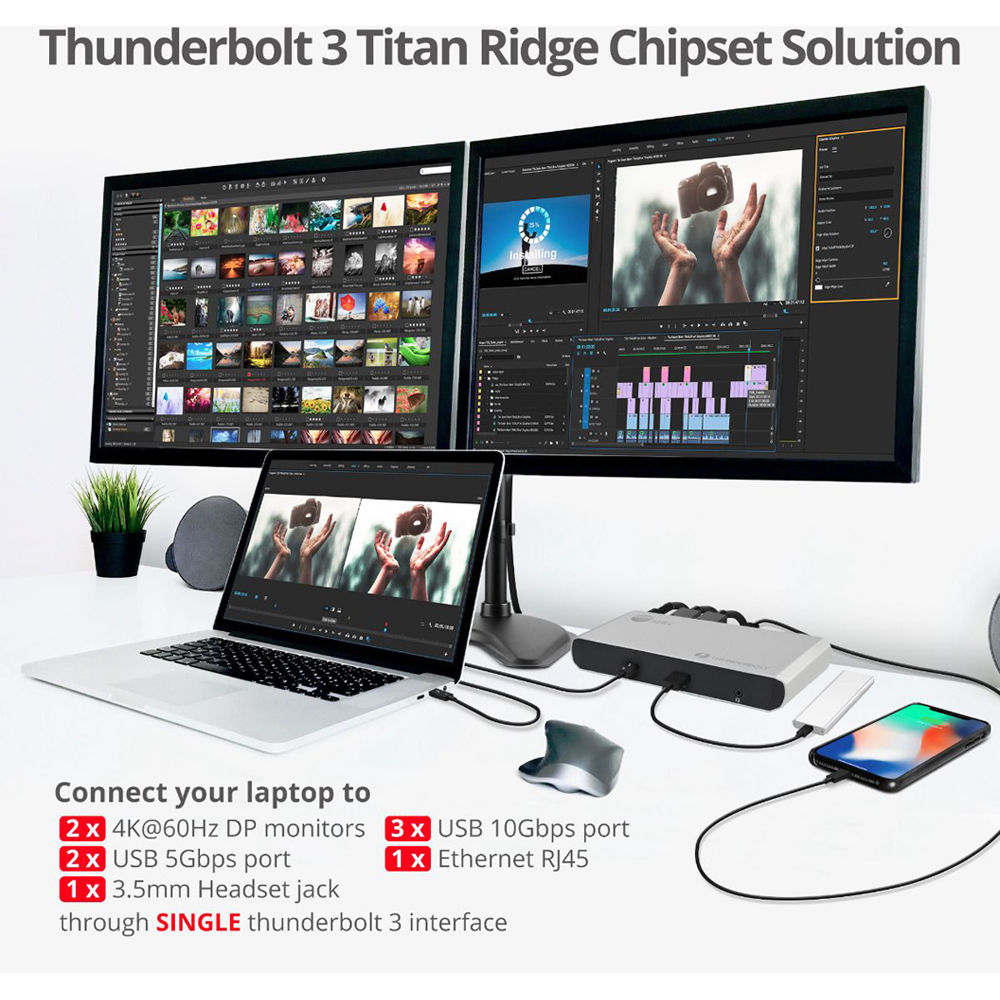 THUNDERBOLT CERTIFIED USB-C THUNDERBOLT 3 40G DOCKING STATION TRUE 4K PERFORMANC — view 6