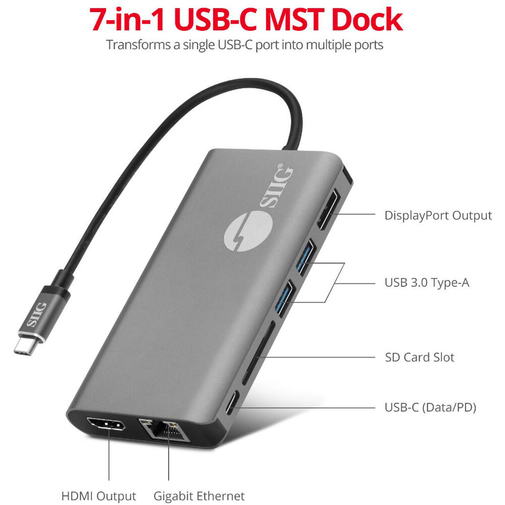 USB C MST Video w Hub LAN Dock — view 3