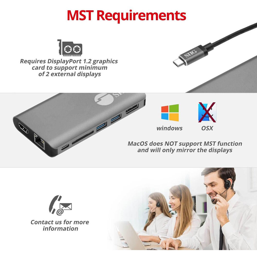 USB C MST Video w Hub LAN Dock — view 4