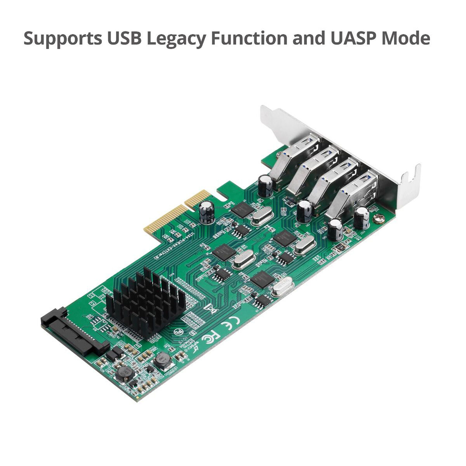 SIIG JU-P40811-S1 internal 4-port USB 3.0 PCIe expansion card with Type-A ports — view 5