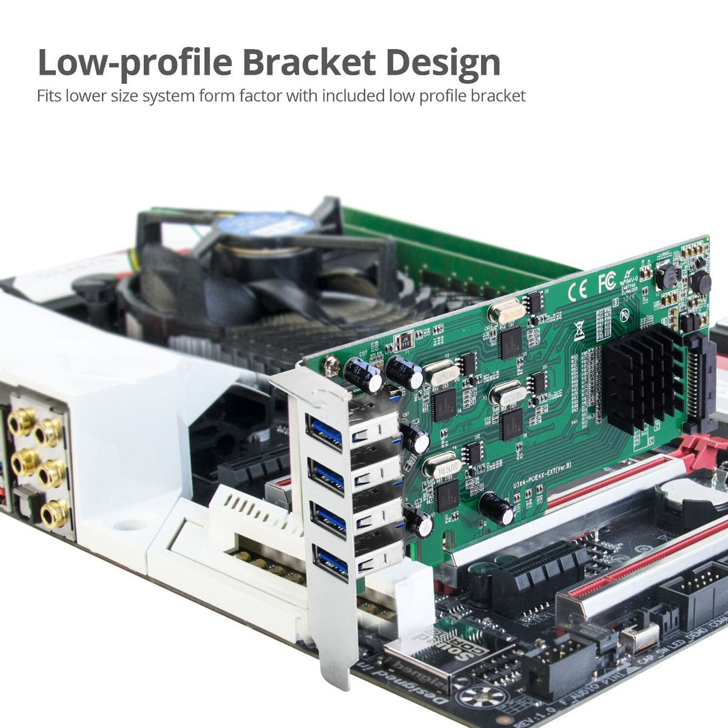 SIIG JU-P40811-S1 internal 4-port USB 3.0 PCIe expansion card with Type-A ports — view 6