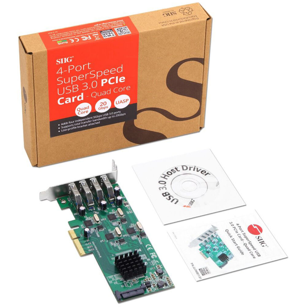 SIIG JU-P40811-S1 internal 4-port USB 3.0 PCIe expansion card with Type-A ports — view 7