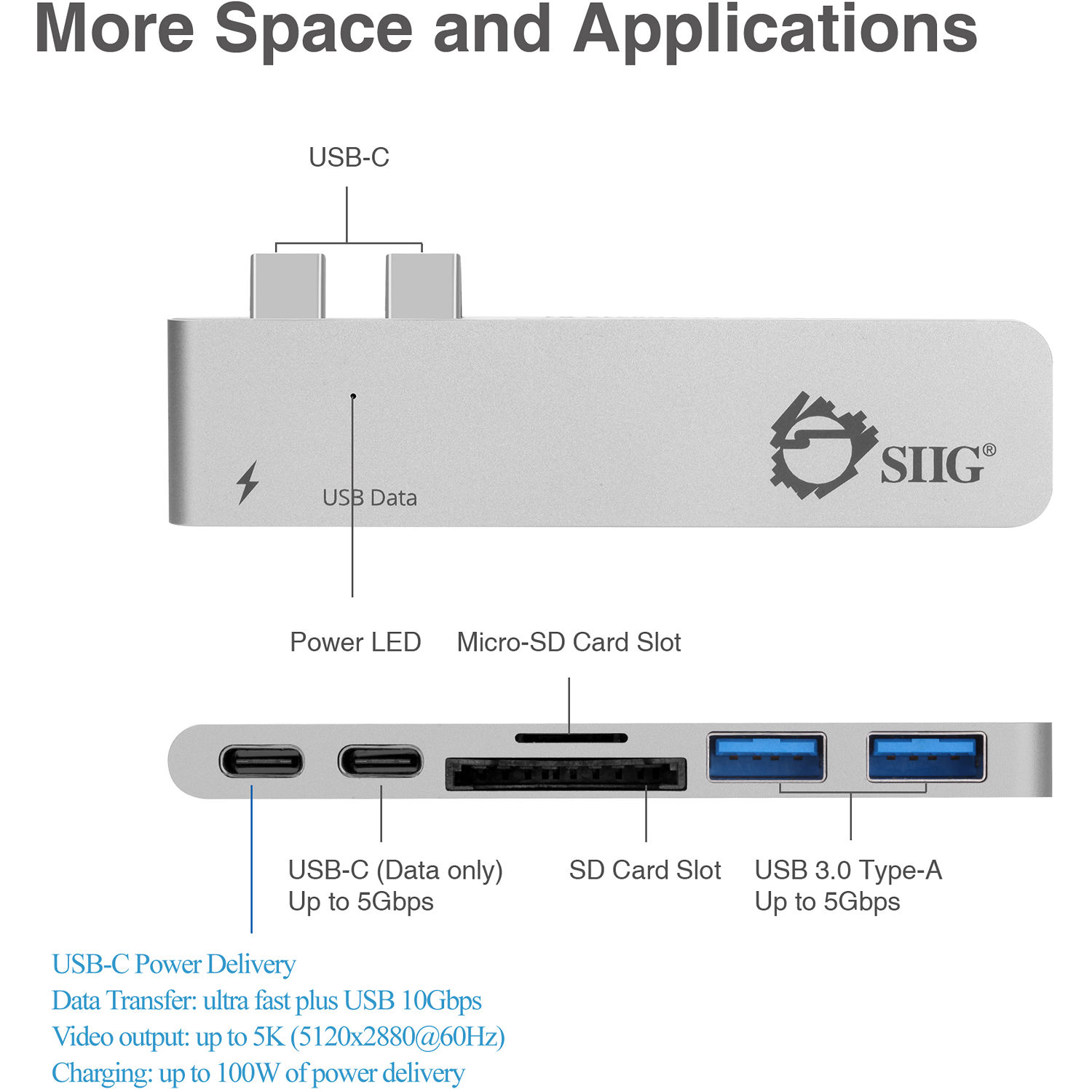 THUNDERBOLT CERTIFIED THUNDERBOLT 3 USB-C HUB WITH CARD READER & PD ADAPTER SILV — view 6