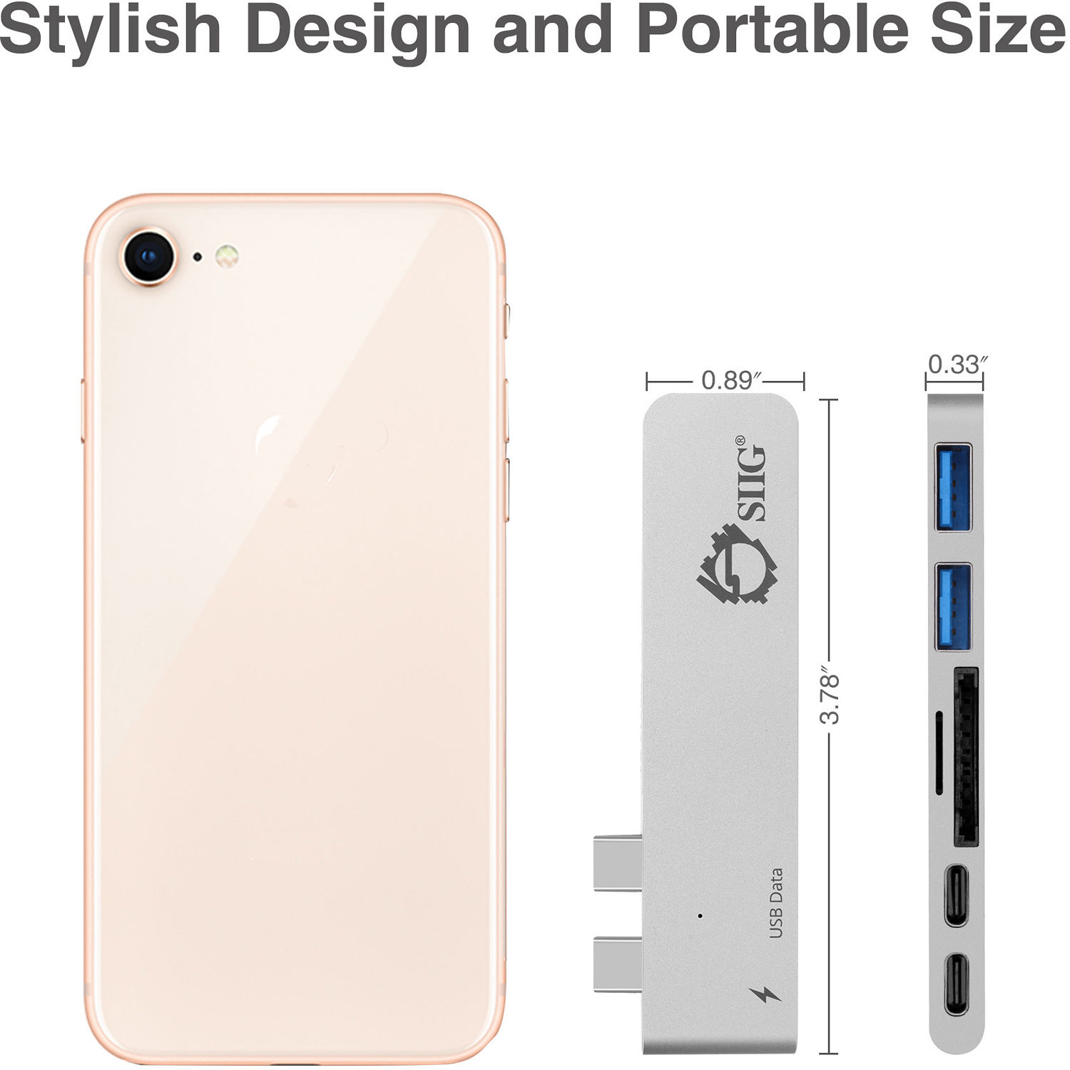 THUNDERBOLT CERTIFIED THUNDERBOLT 3 USB-C HUB WITH CARD READER & PD ADAPTER SILV — view 7