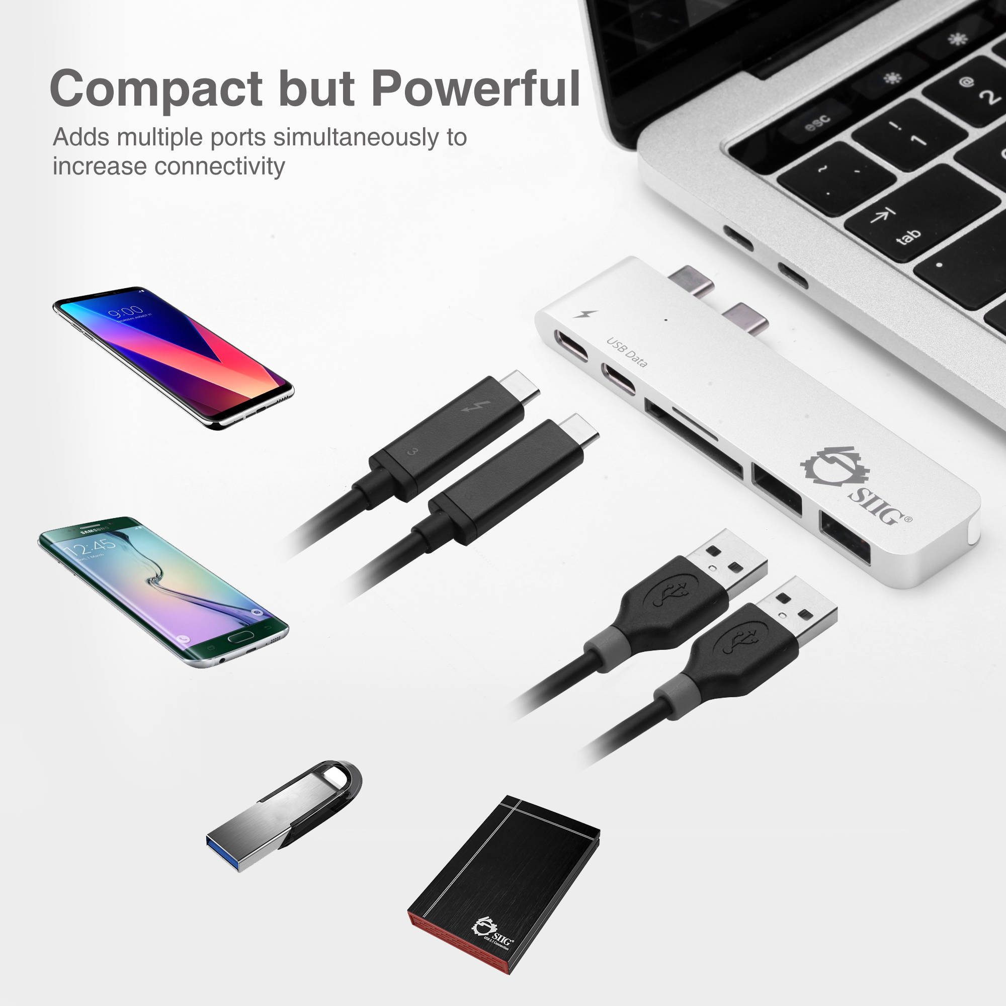 THUNDERBOLT CERTIFIED THUNDERBOLT 3 USB-C HUB WITH CARD READER & PD ADAPTER SILV — view 8