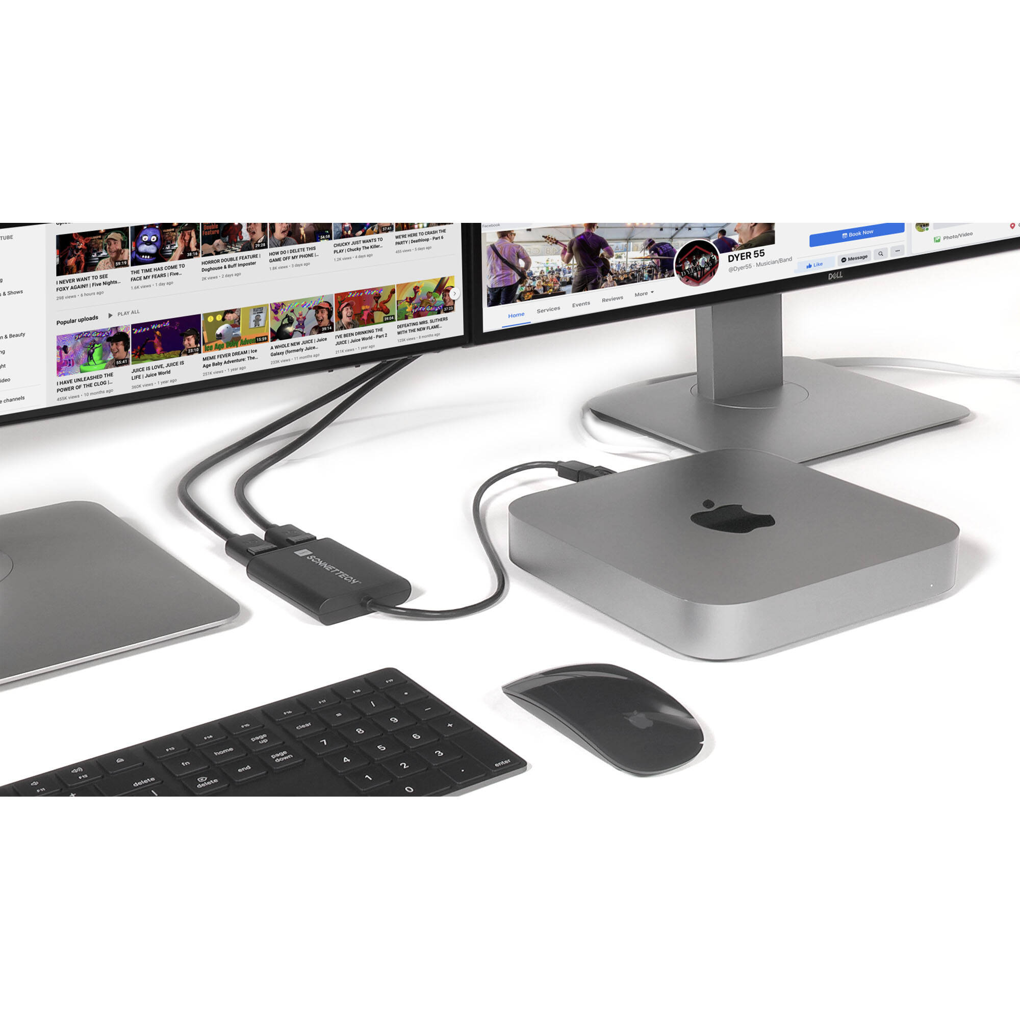Sonnet USB 3 DisplayLink dual 4K 60 Hz DisplayPort adapter — view 4