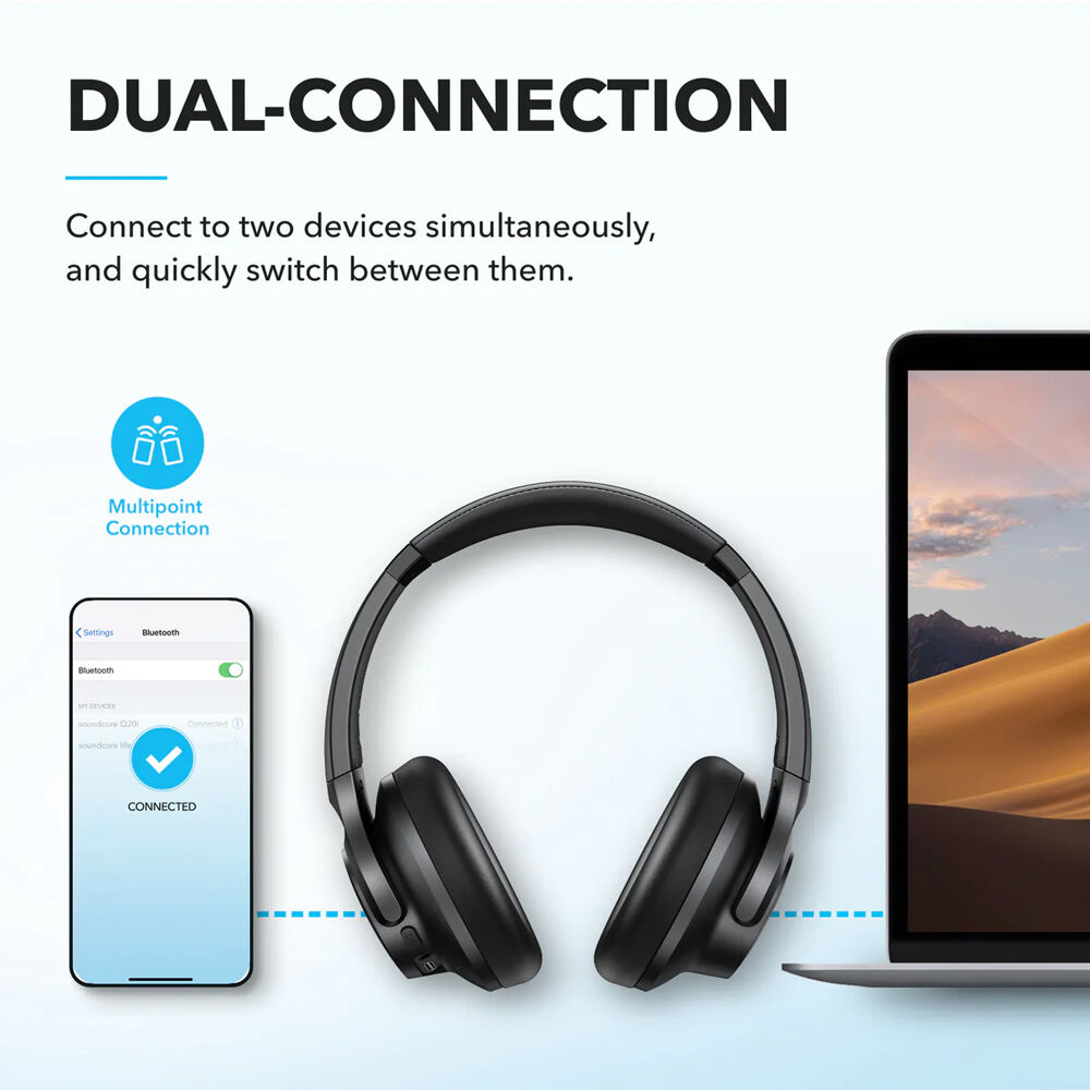 Anker soundcore Q20i black over-ear headphones folded for travel — view 2