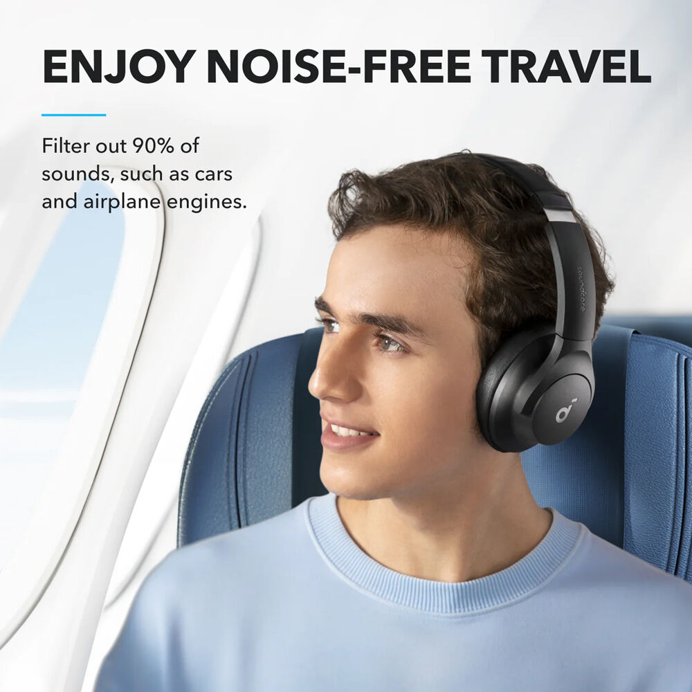Anker soundcore Q20i black over-ear headphones folded for travel — view 5