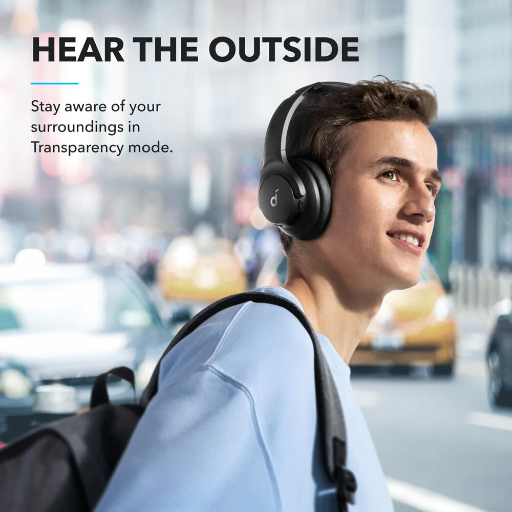 Anker soundcore Q20i black over-ear headphones folded for travel — view 6