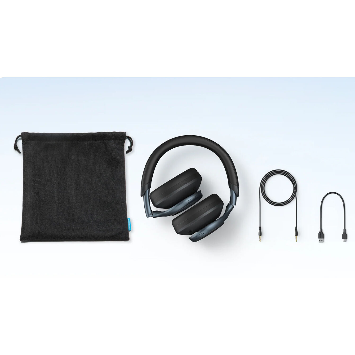 soundcore Space One Black wireless over-ear headset with boom microphone and active noise cancellation — view 7