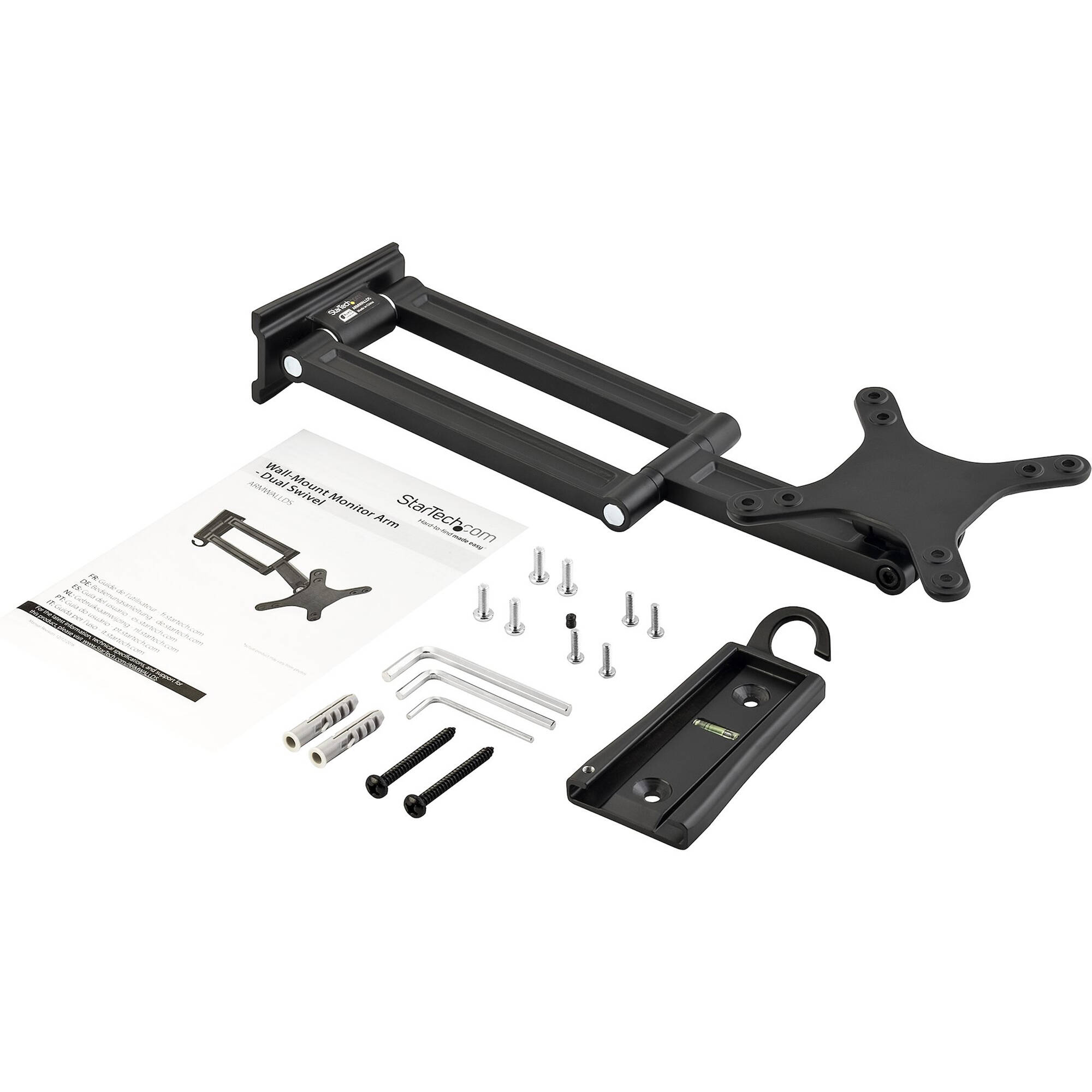 StarTech ARMWALLDS wall mount for monitors and flat-screen TVs up to 27 in with dual-swivel motion — view 8