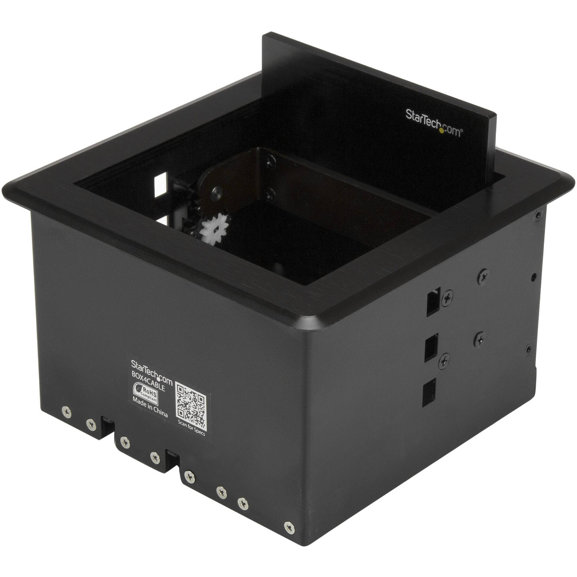 Black StarTech conference table cable management box for clean tabletop cable access — view 2