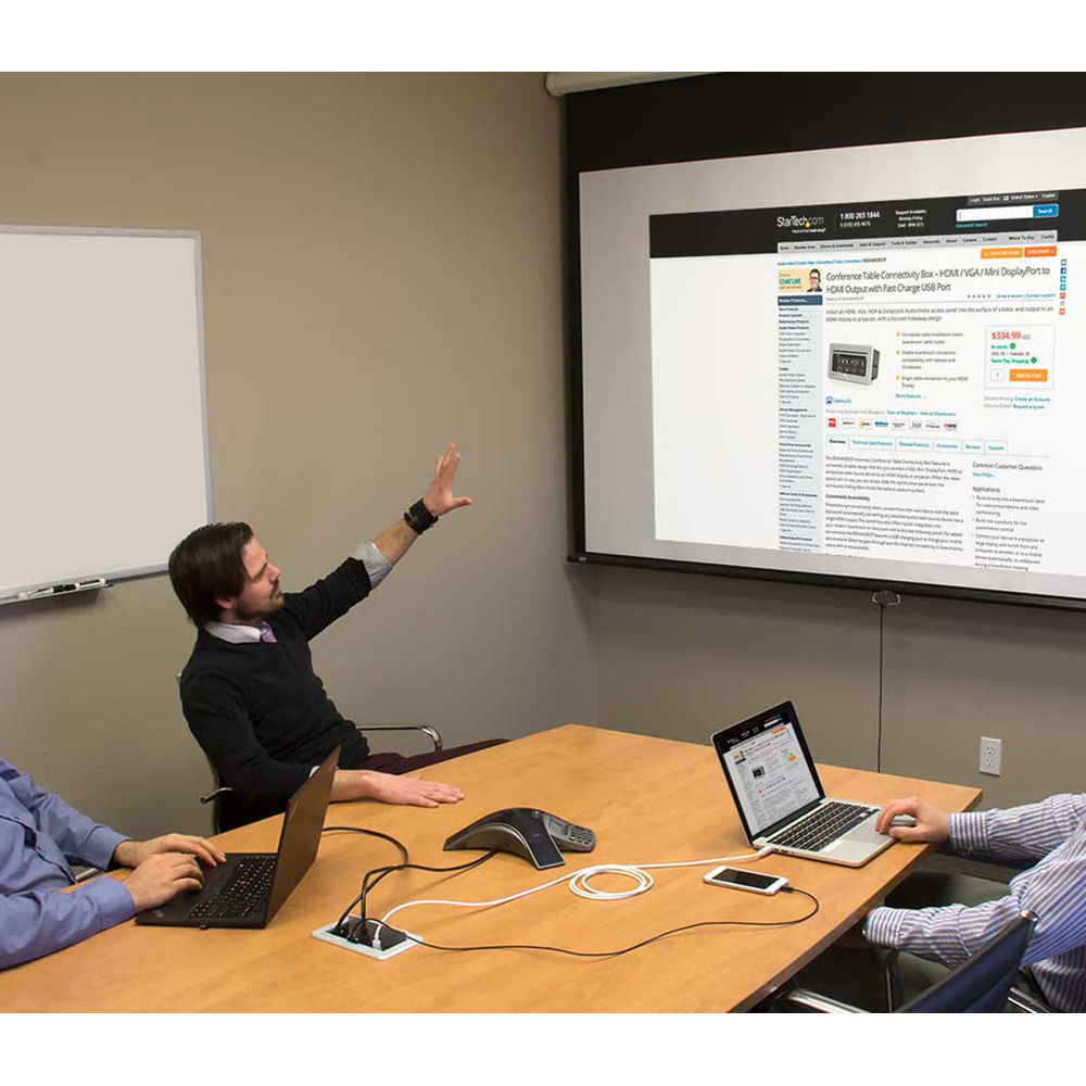 StarTech surface access panel for HDMI, VGA, mDP, and composite audio/video connections — view 3
