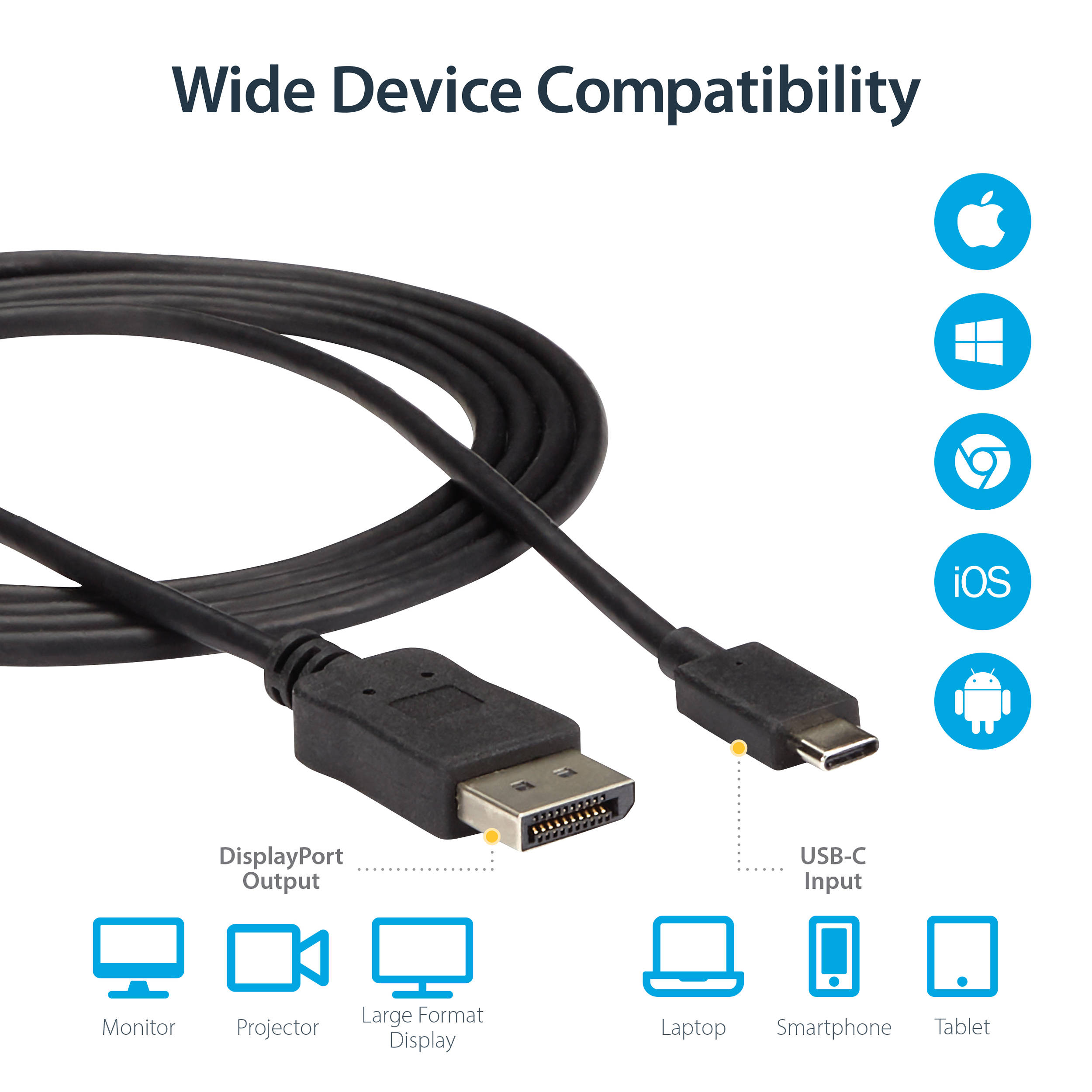6ft USB C to DisplayPort Adptr — view 6
