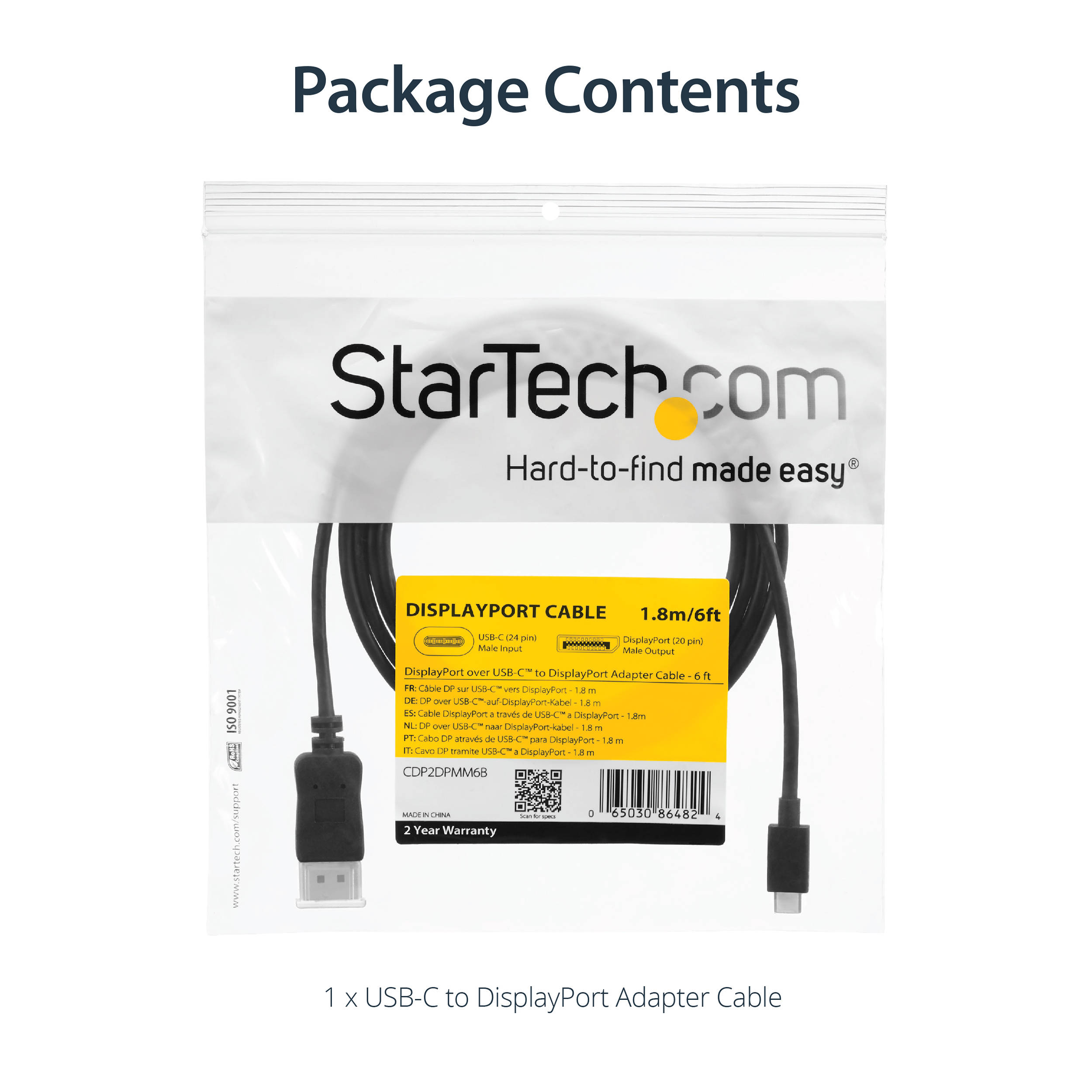 6ft USB C to DisplayPort Adptr — view 7