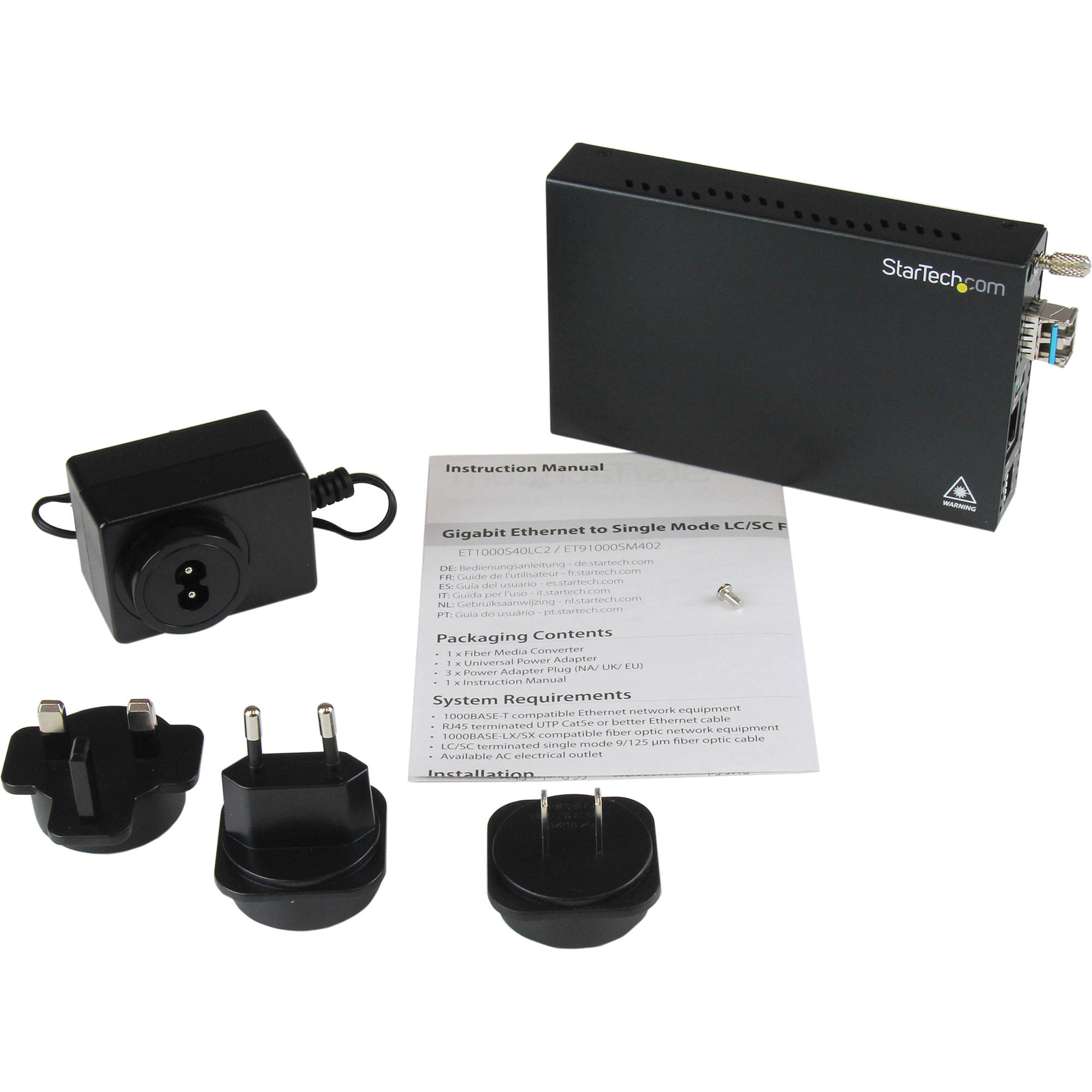 StarTech ET1000S40LC2 Gigabit single-mode fiber media converter with LC connector, TAA compliant — view 5