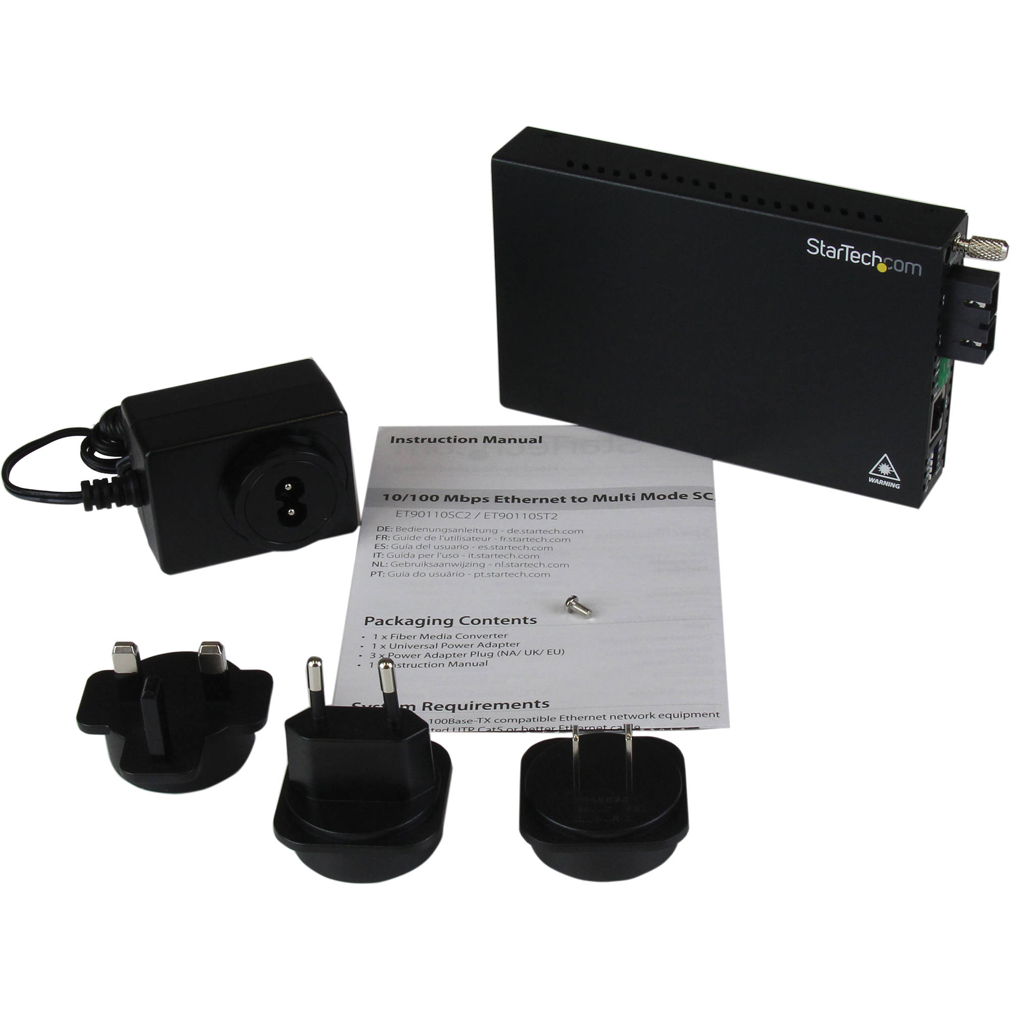 StarTech ET90110SC2 Ethernet to multimode SC fiber media converter for 2 km network extension — view 5