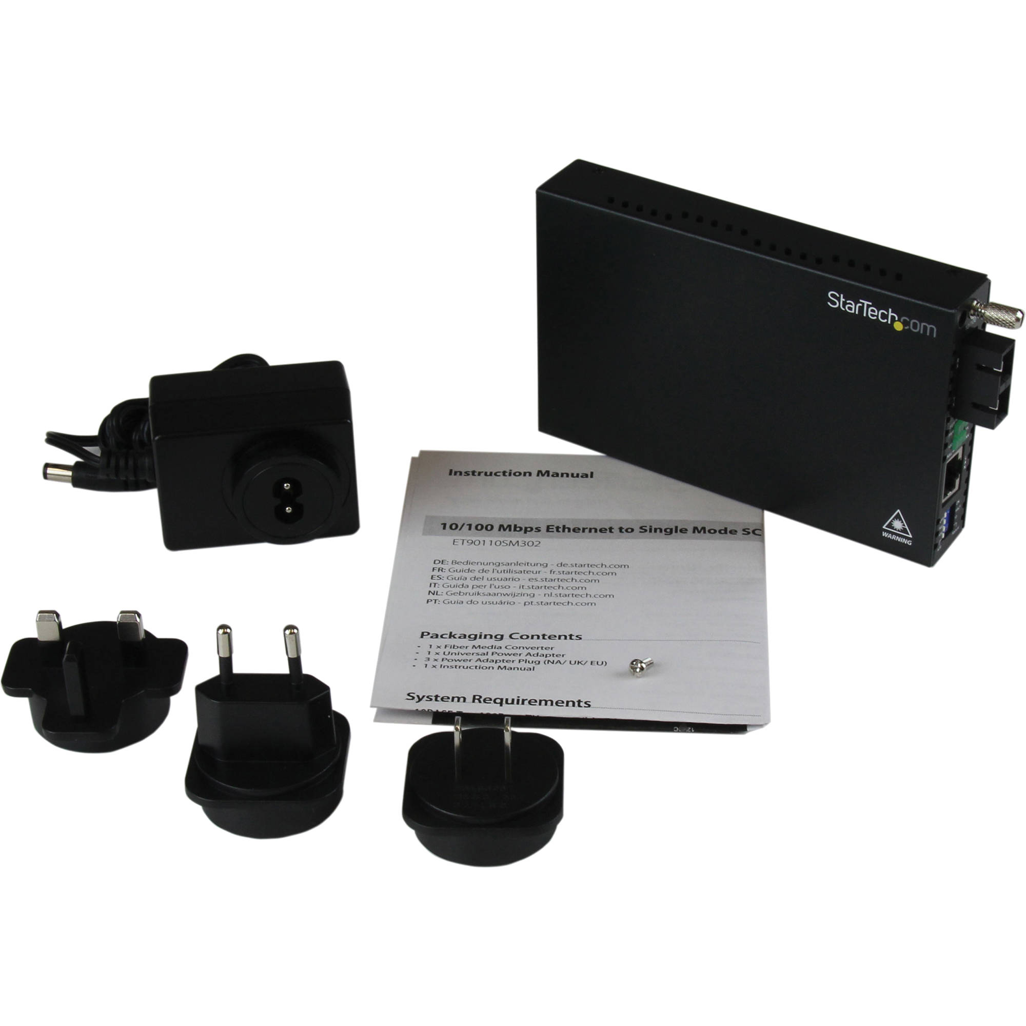 StarTech ET90110SM302 Ethernet to single-mode fiber converter with SC connector — view 5