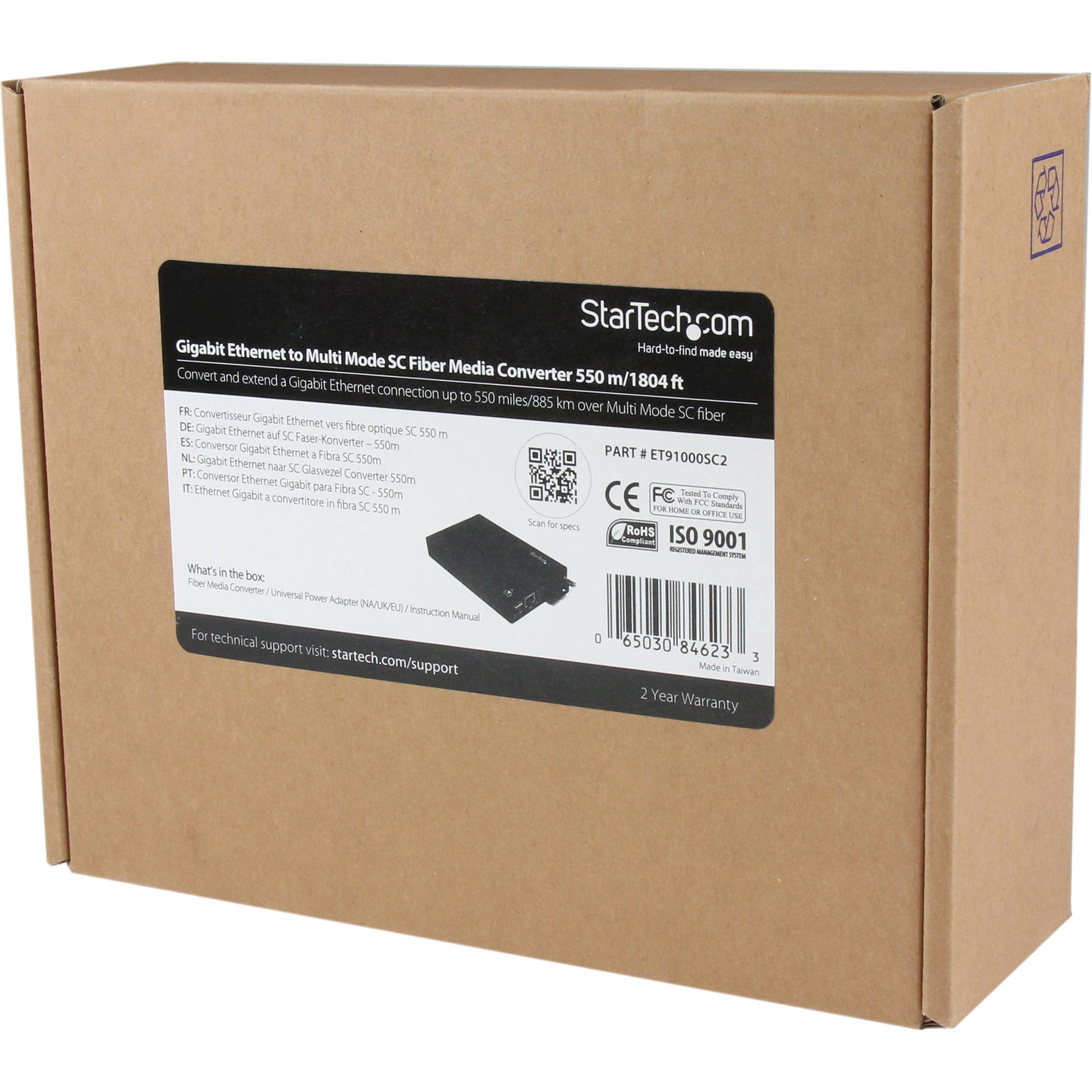StarTech ET90110ST2 Ethernet to multimode fiber converter with ST connector for 10/100 network extension — view 6