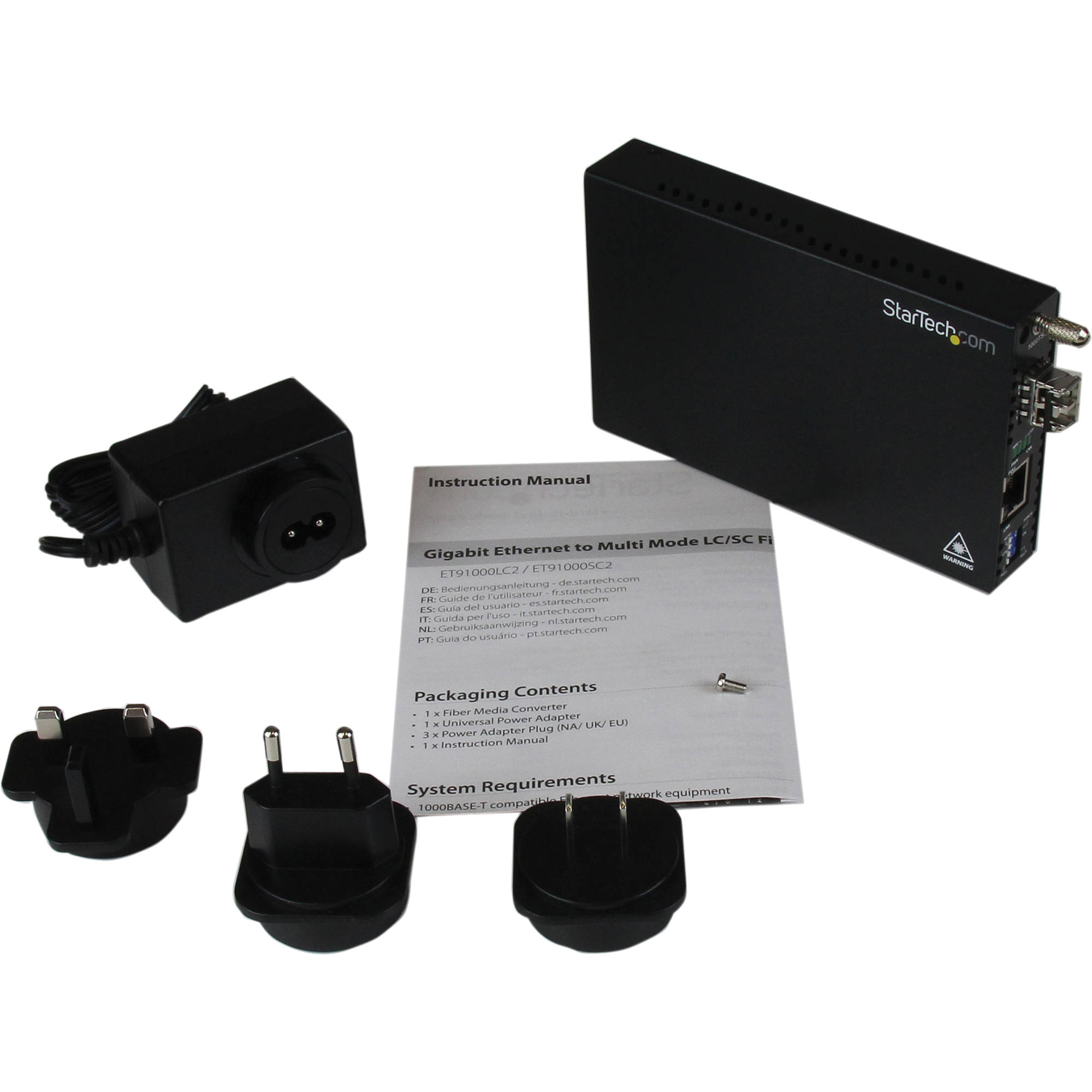 StarTech ET91000LC2 Gigabit multimode fiber media converter with LC connector and TAA compliance — view 5