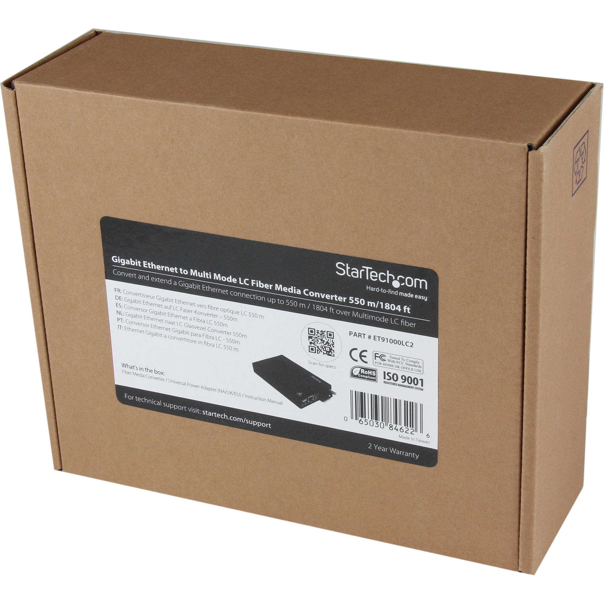 StarTech ET91000LC2 Gigabit multimode fiber media converter with LC connector and TAA compliance — view 6