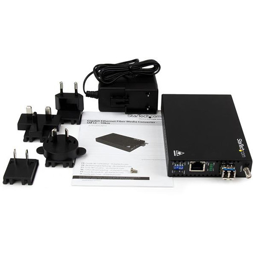 StarTech ET91000SM10 Gigabit Ethernet copper-to-fiber media converter for single-mode LC links up to 10 km — view 4