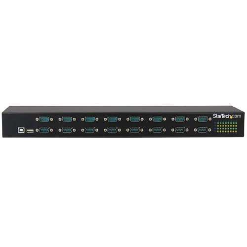 StarTech ICUSB23216FD 16-port USB to RS-232 serial adapter in rack-mountable chassis — view 2