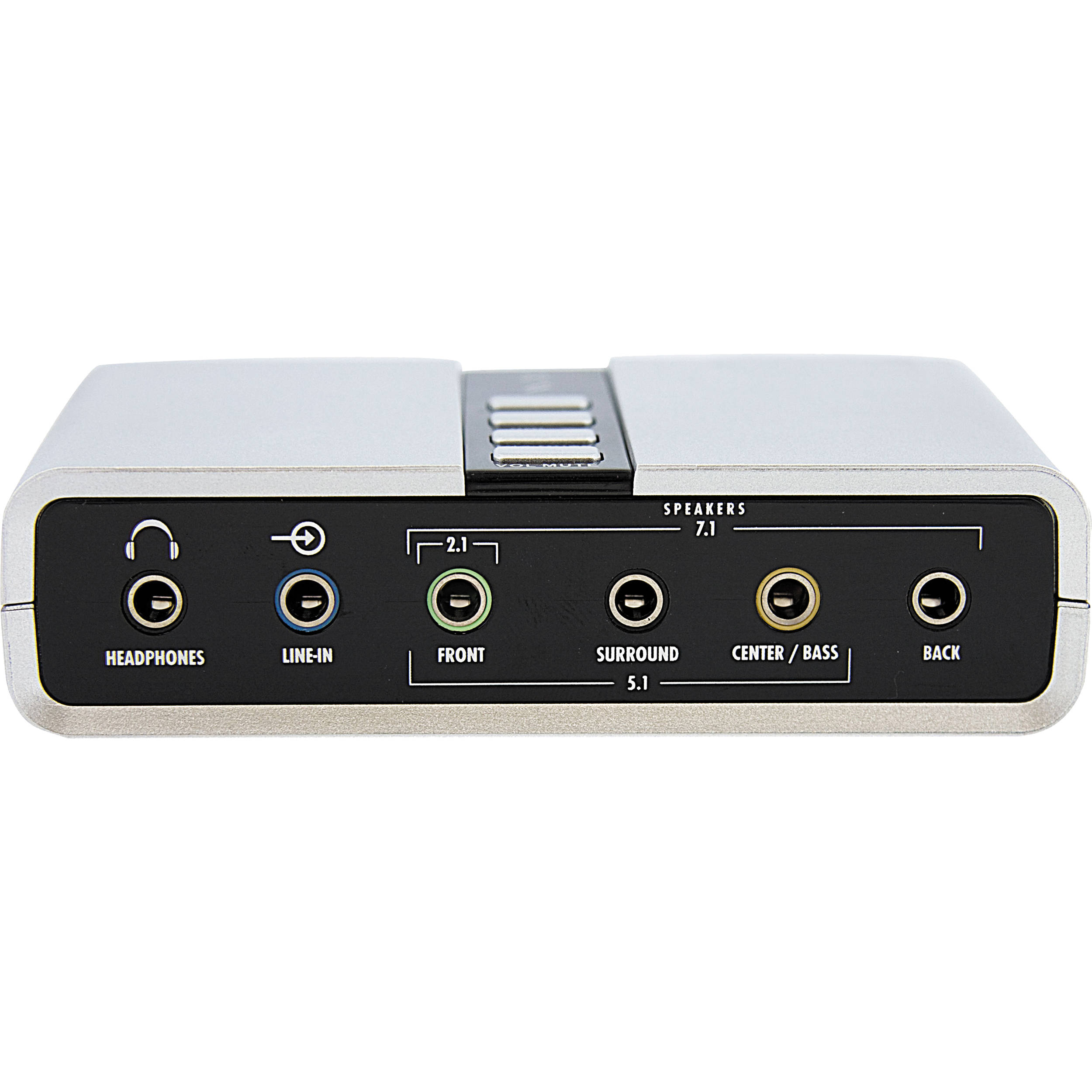 StarTech ICUSBAUDIO7D USB external sound card adapter for laptop and desktop audio — view 2