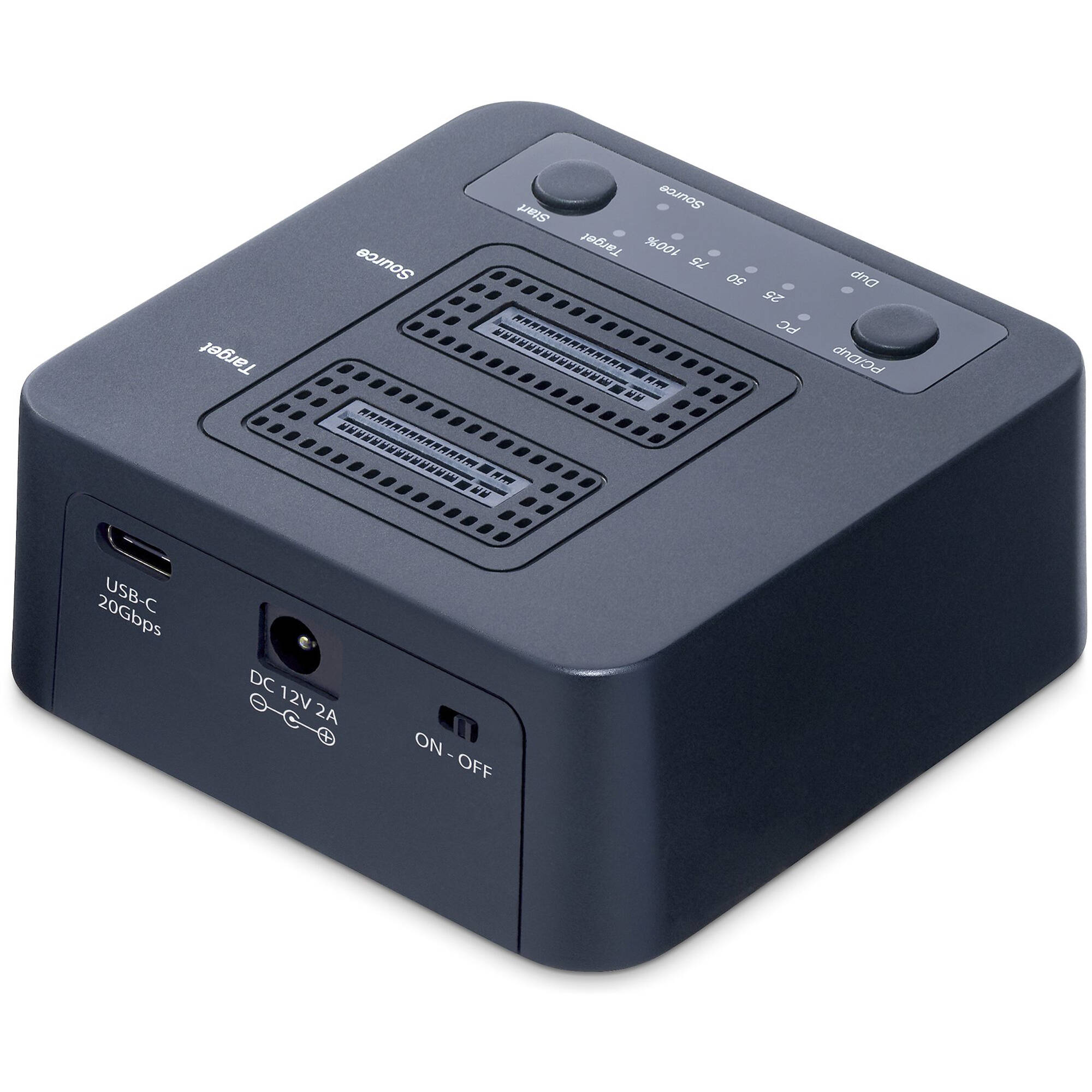 StarTech M.2 NVMe duplicator dock for standalone SSD cloning and USB 3.2 transfer — view 3