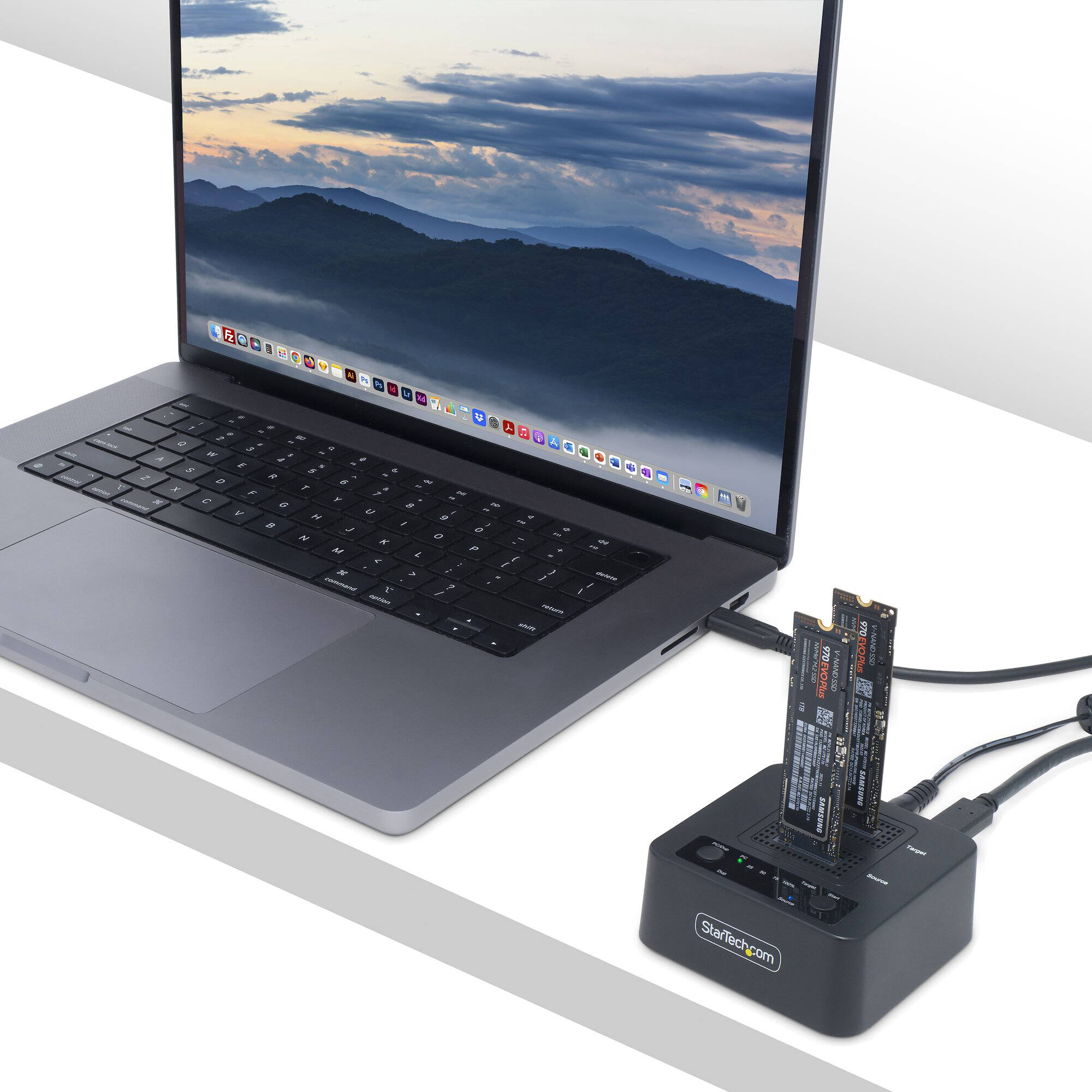 StarTech M.2 NVMe duplicator dock for standalone SSD cloning and USB 3.2 transfer — view 8