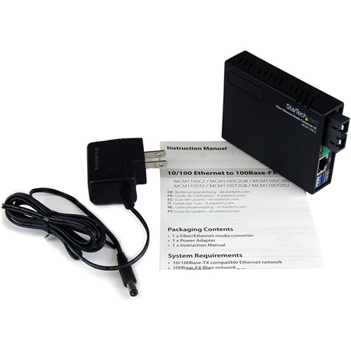 StarTech MCM110SC2 Gigabit Ethernet media converter for copper to fiber bridging — view 5