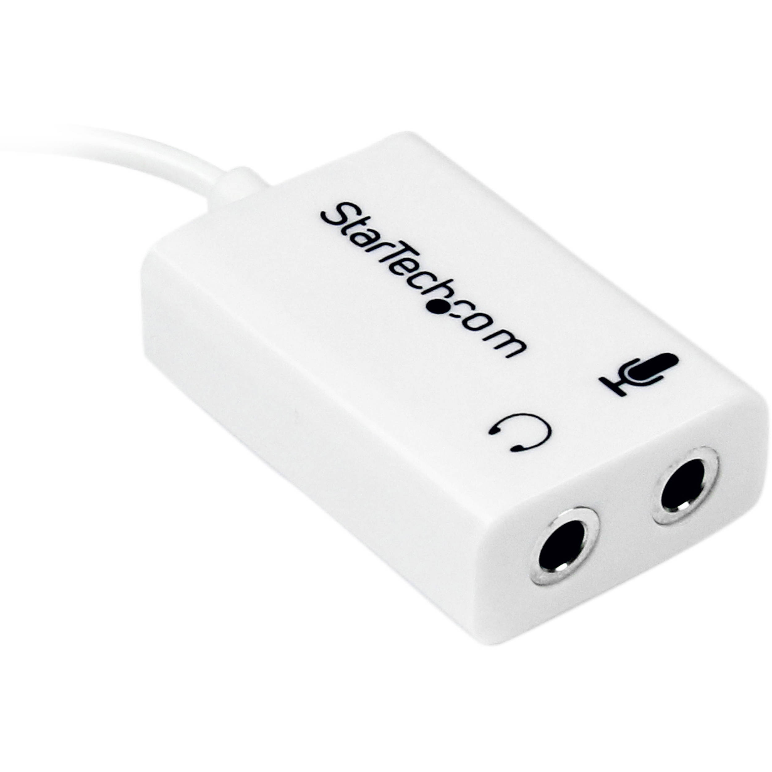 StarTech headset splitter cable with 4-pin connector to dual 3-position audio connectors — view 3