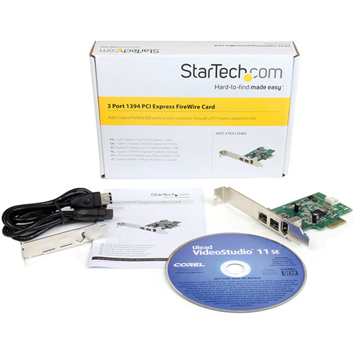 StarTech PCI Express FireWire card with 3 ports, including 2 IEEE 1394b and 1 IEEE 1394a — view 5