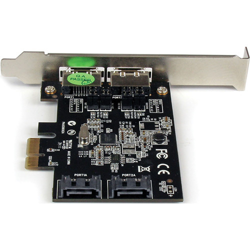 StarTech 2-port PCIe SATA III eSATA expansion card for internal and external storage — view 2
