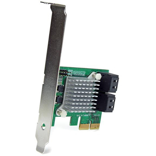 StarTech PEXSAT34RH 4-port PCIe SATA III controller card with low-profile bracket — view 3